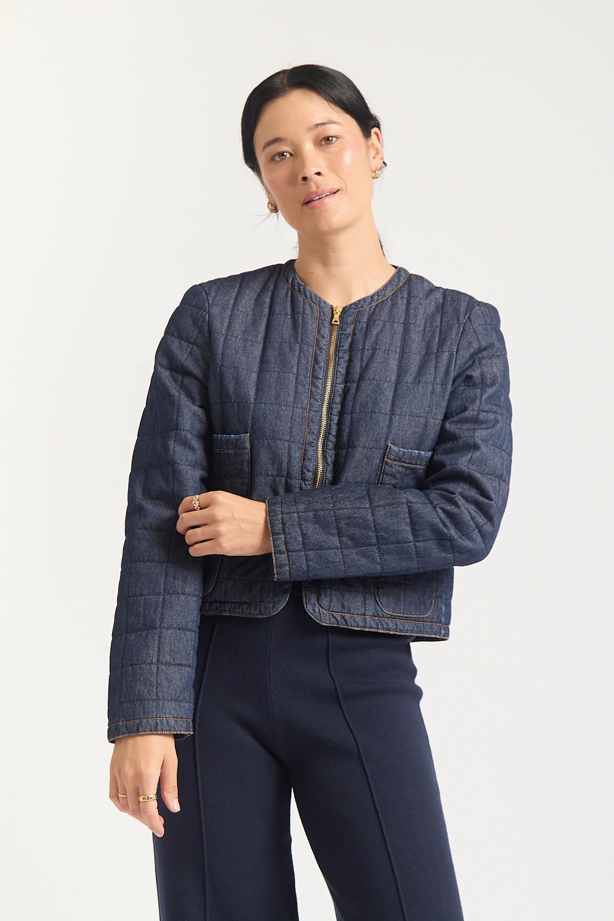 Agnes Denim Jacket In Indigo Denim - Image 4