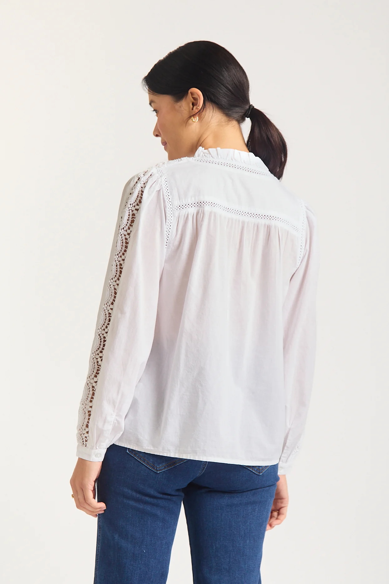 Anika Lace Shirt In White - Image 4