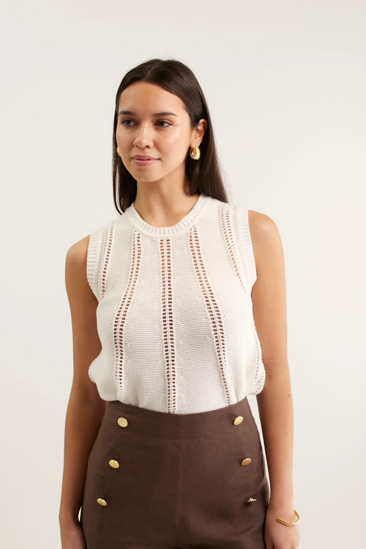 Atlas Linen Pant  In Choc - Image 4