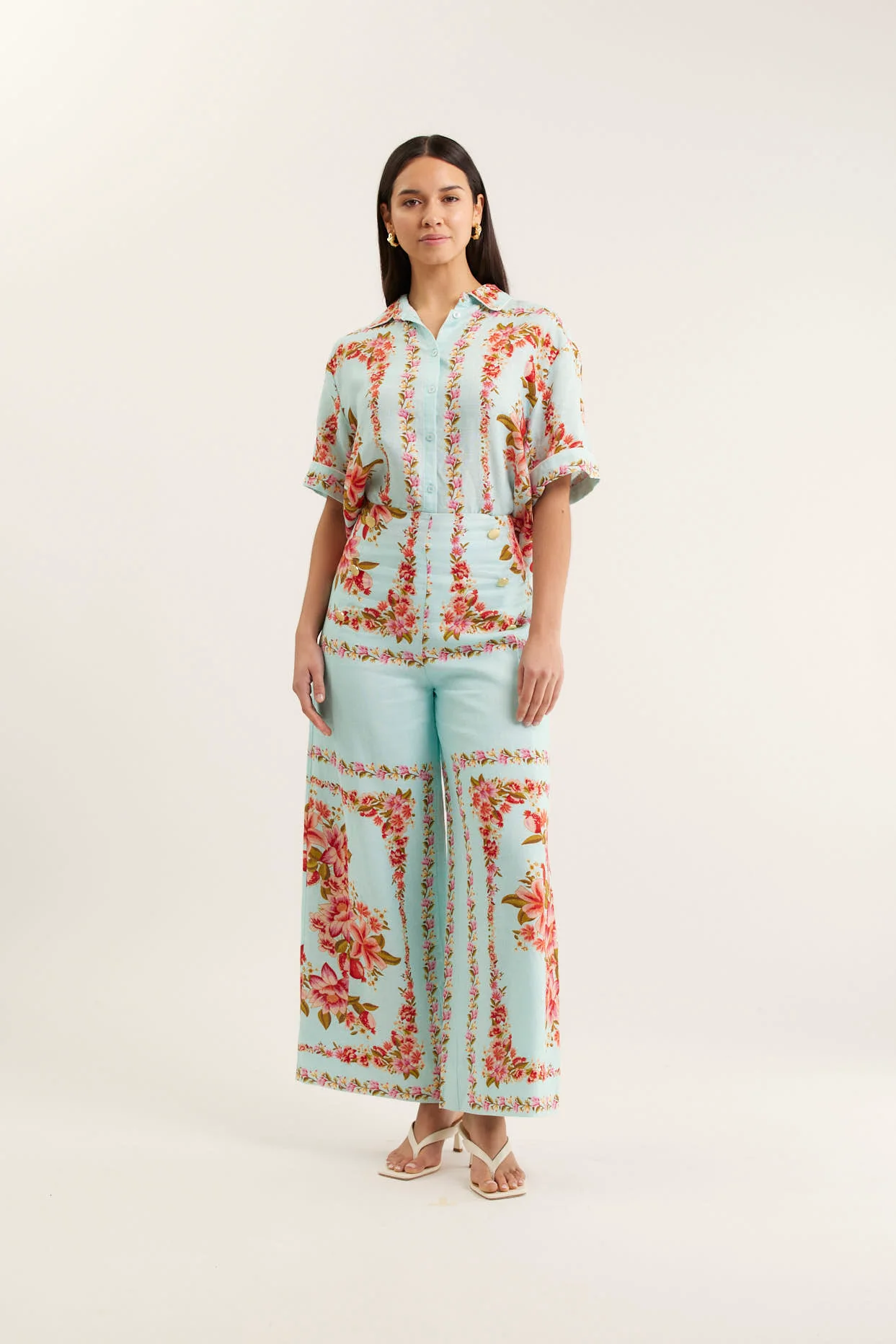 Atlas Linen Pant In Portofino - Image 4