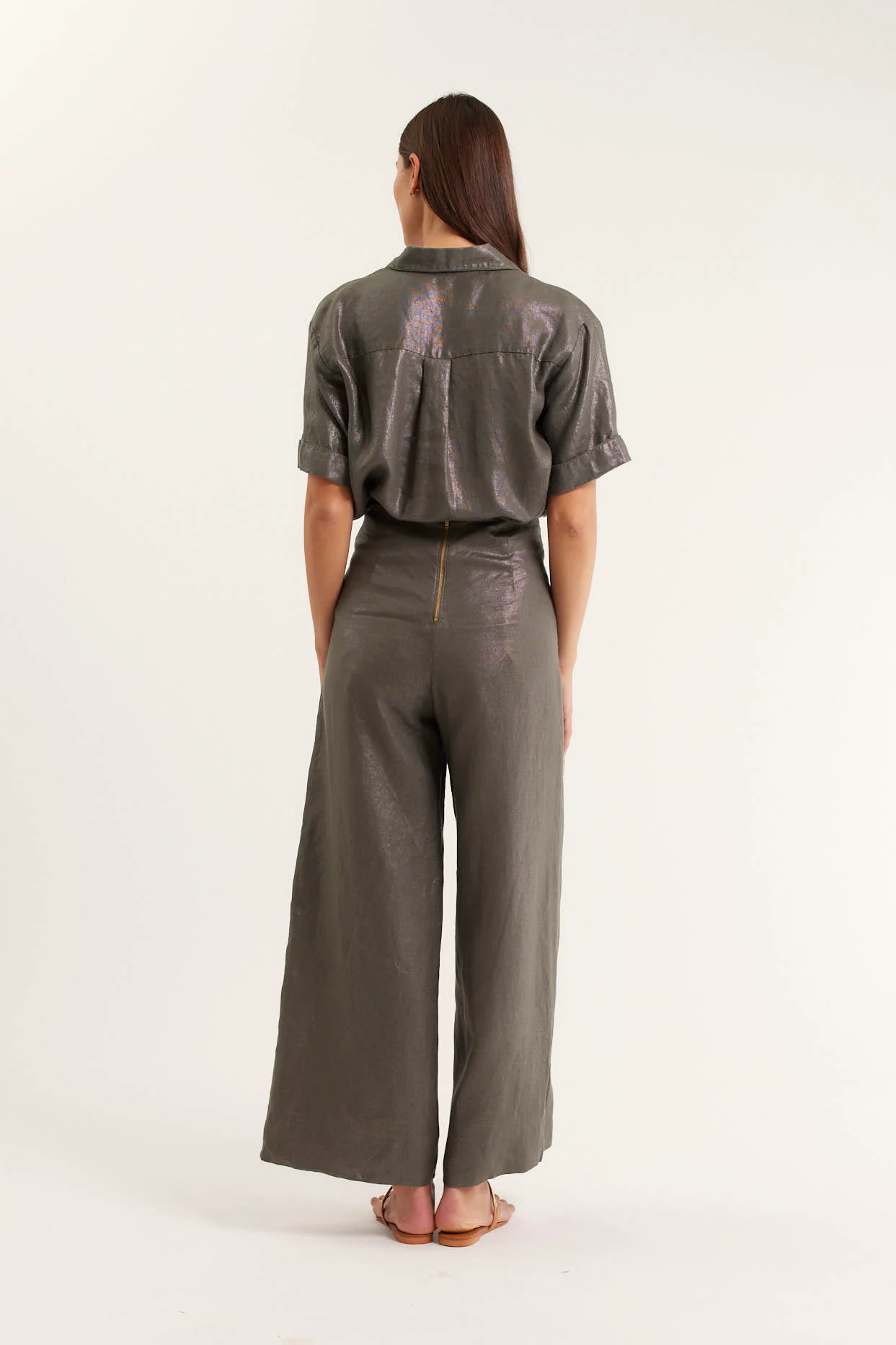 Atlas Lurex Pant In Khaki - Image 4