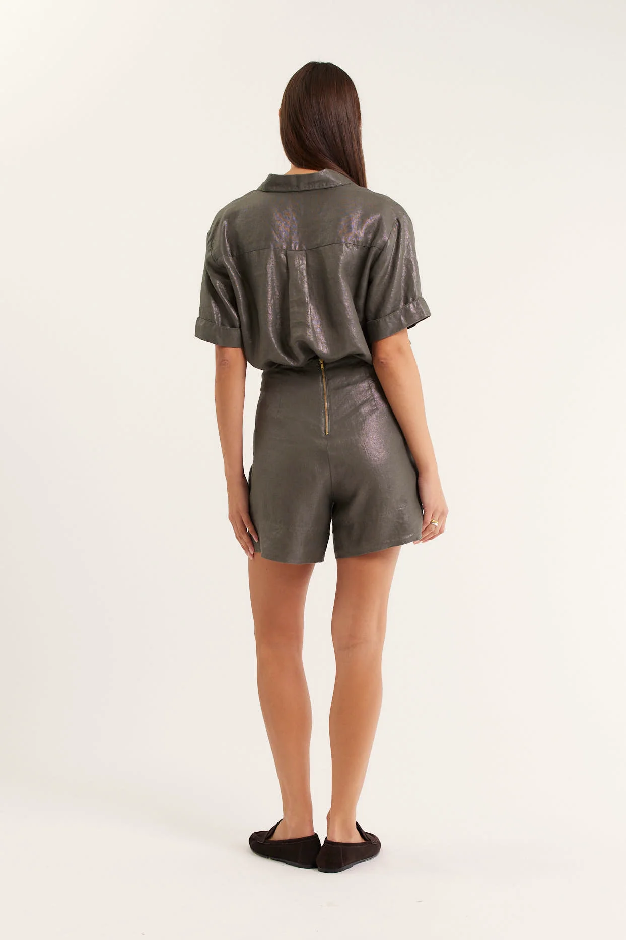Atlas Lurex Short In Khaki - Image 4