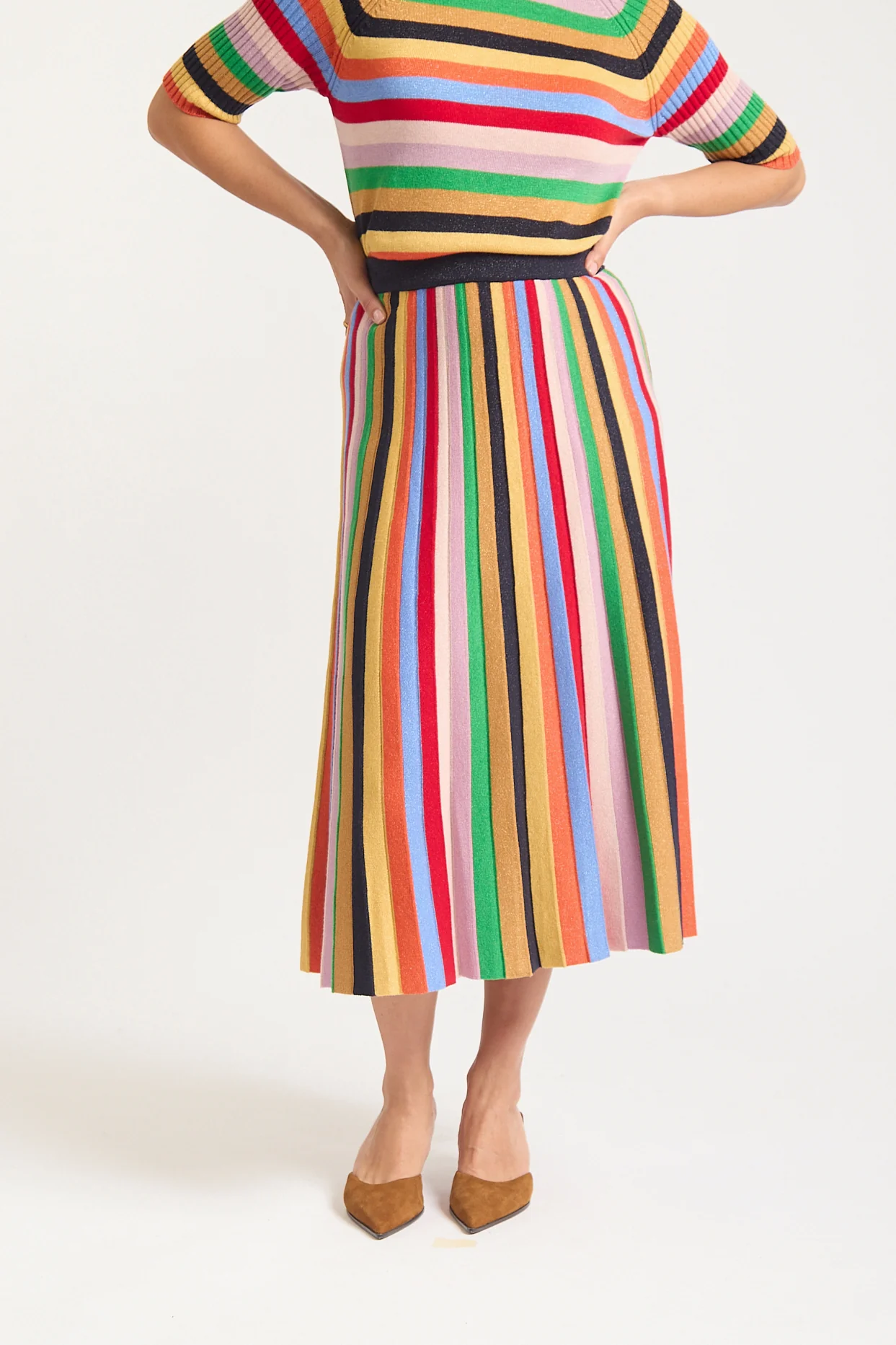 Avenue Lurex Skirt In Rainbow - Image 3