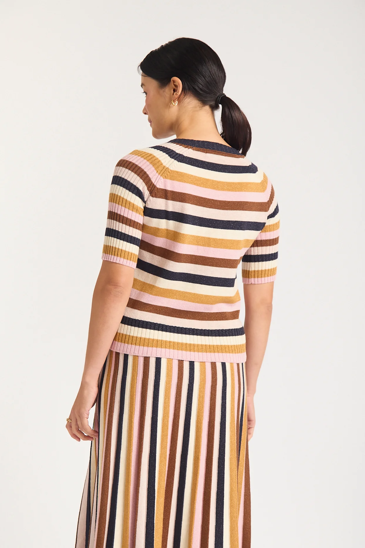 Avenue Lurex Top  In Nutmeg - Image 4