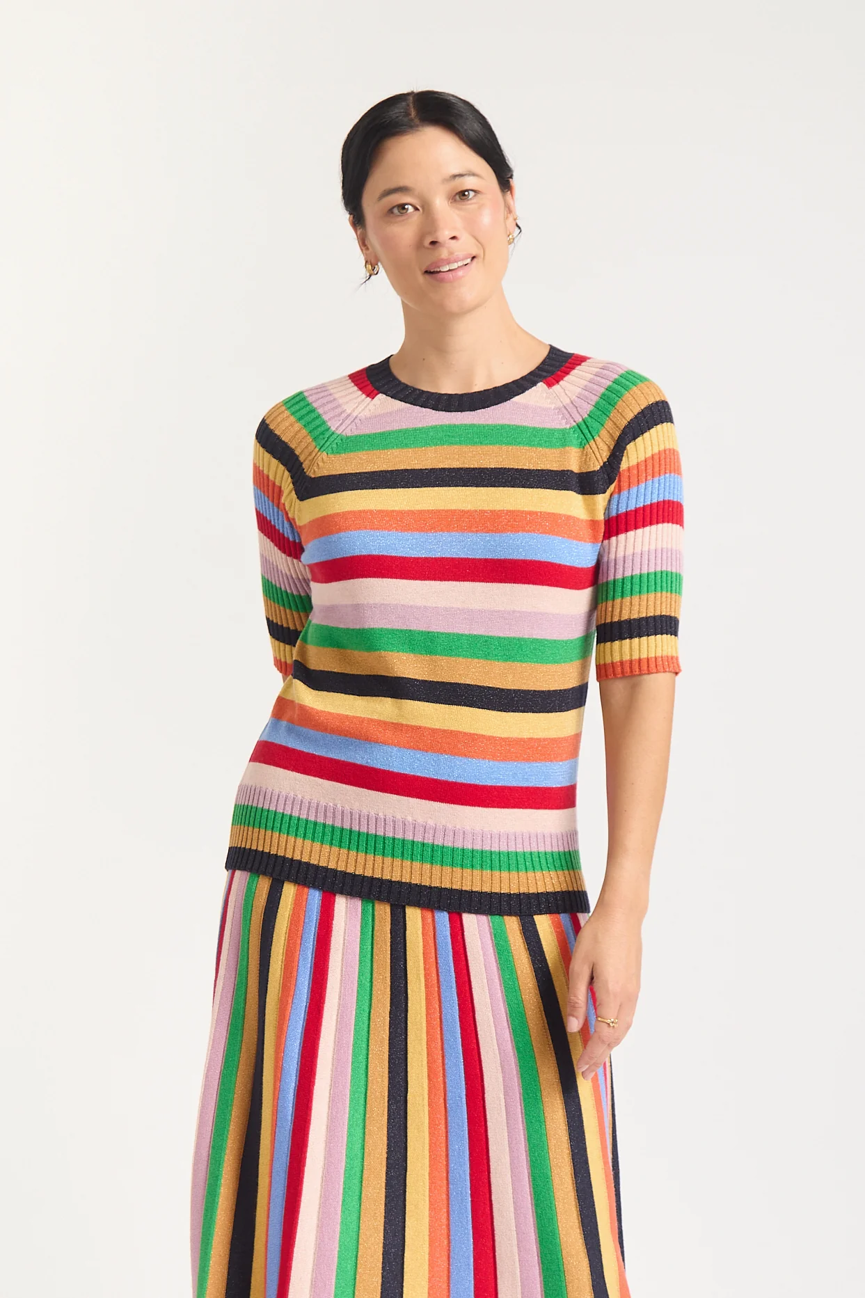 Avenue Lurex Top  In Rainbow - Image 5