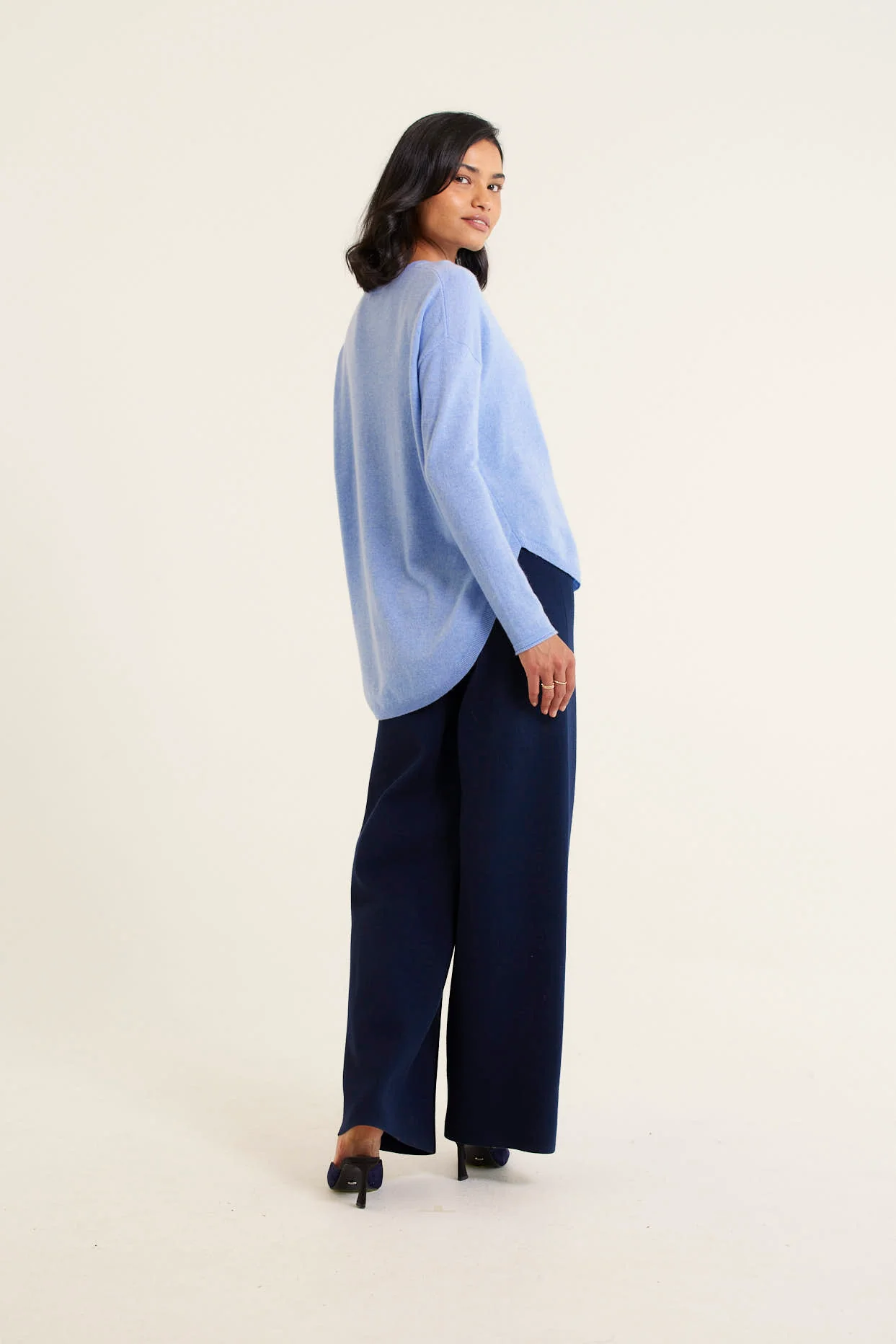 Baby Belle Cashmere Sweater in Azure - Image 2