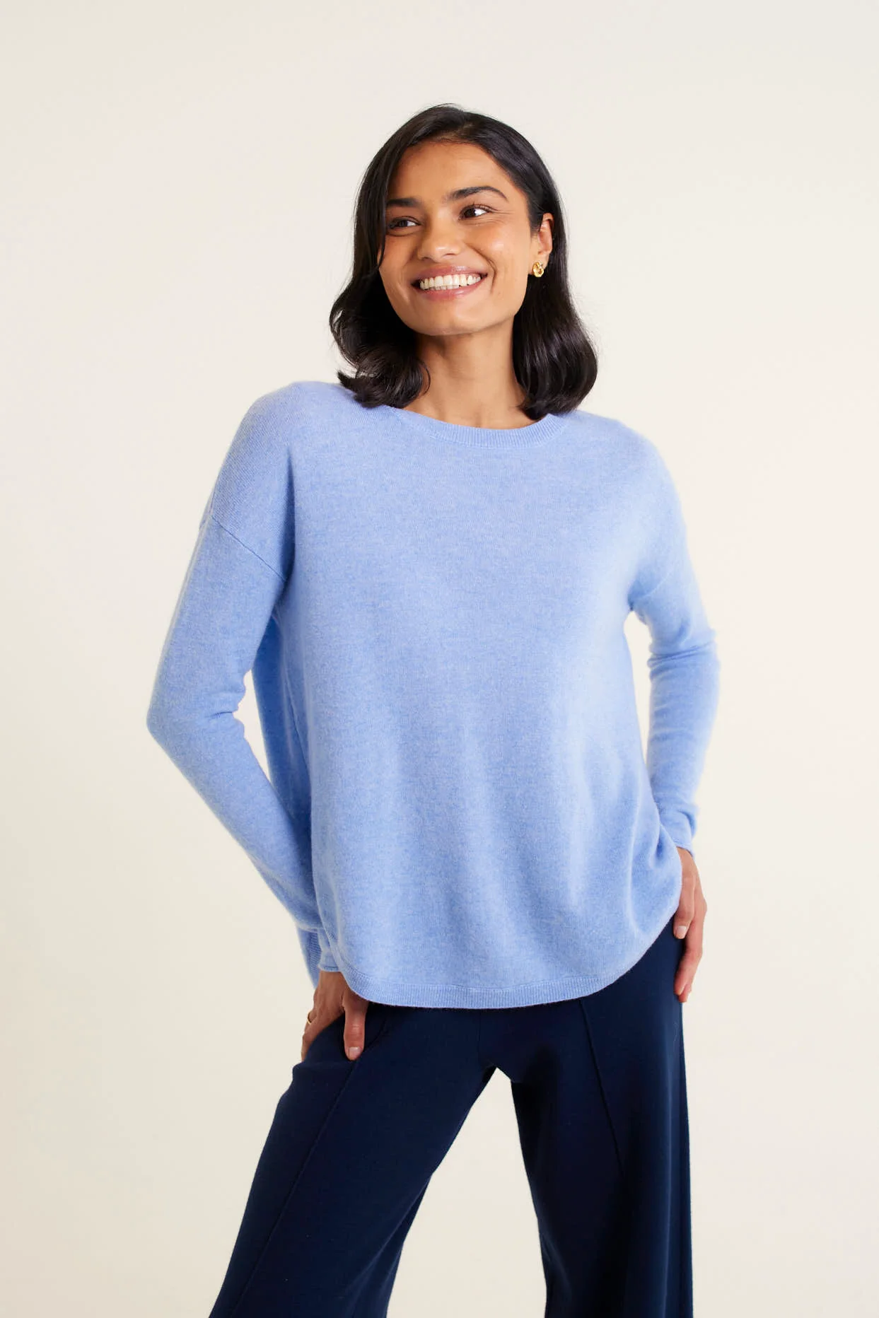 Baby Belle Cashmere Sweater in Azure - Image 3