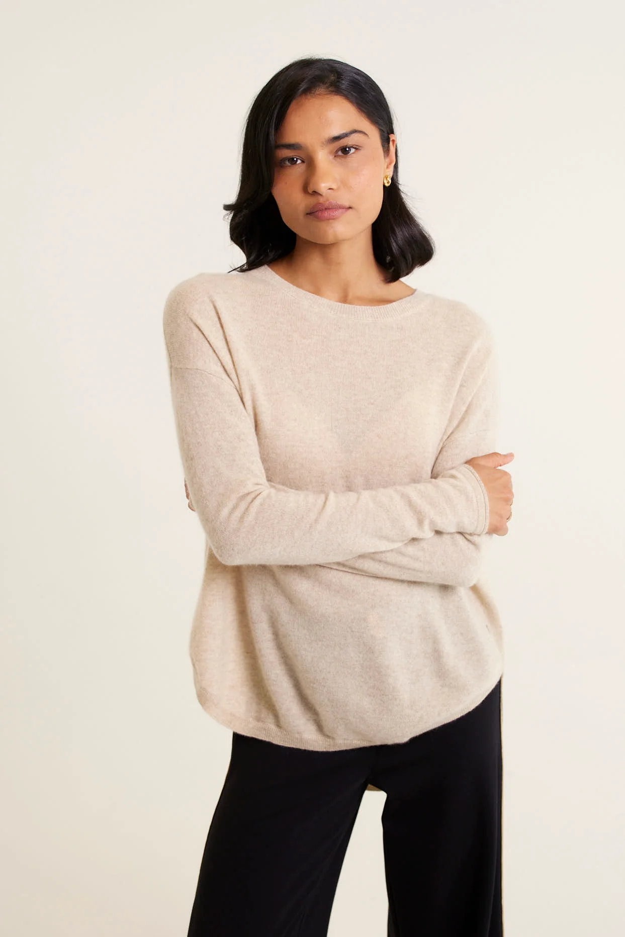 Baby Belle Cashmere Sweater in Oatmeal - Image 2