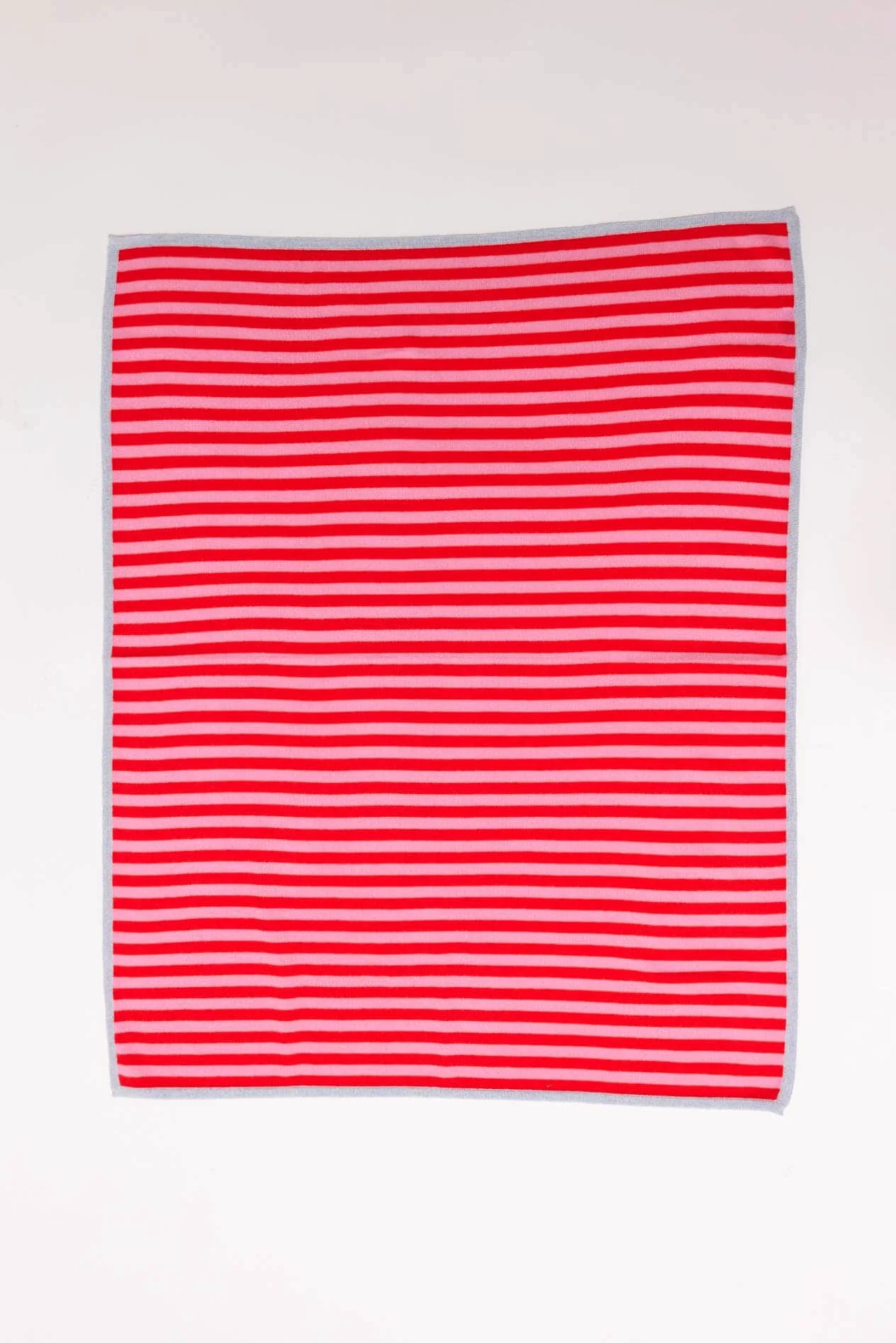 Baby Cashmere Blanket in Water, Pink Red Stripe - Image 2