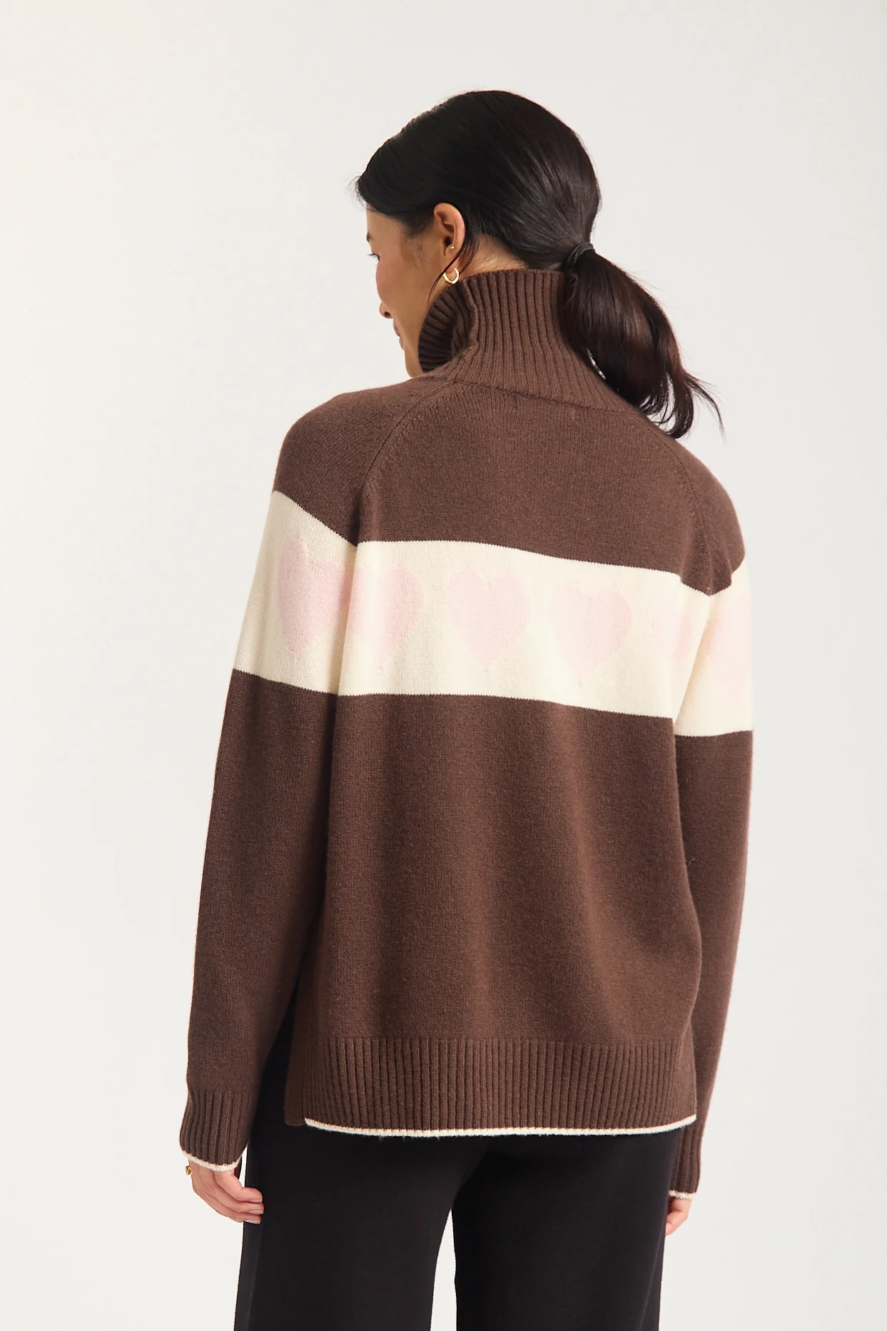 Bailey Merino Cashmere Sweater In Chocolate - Image 3