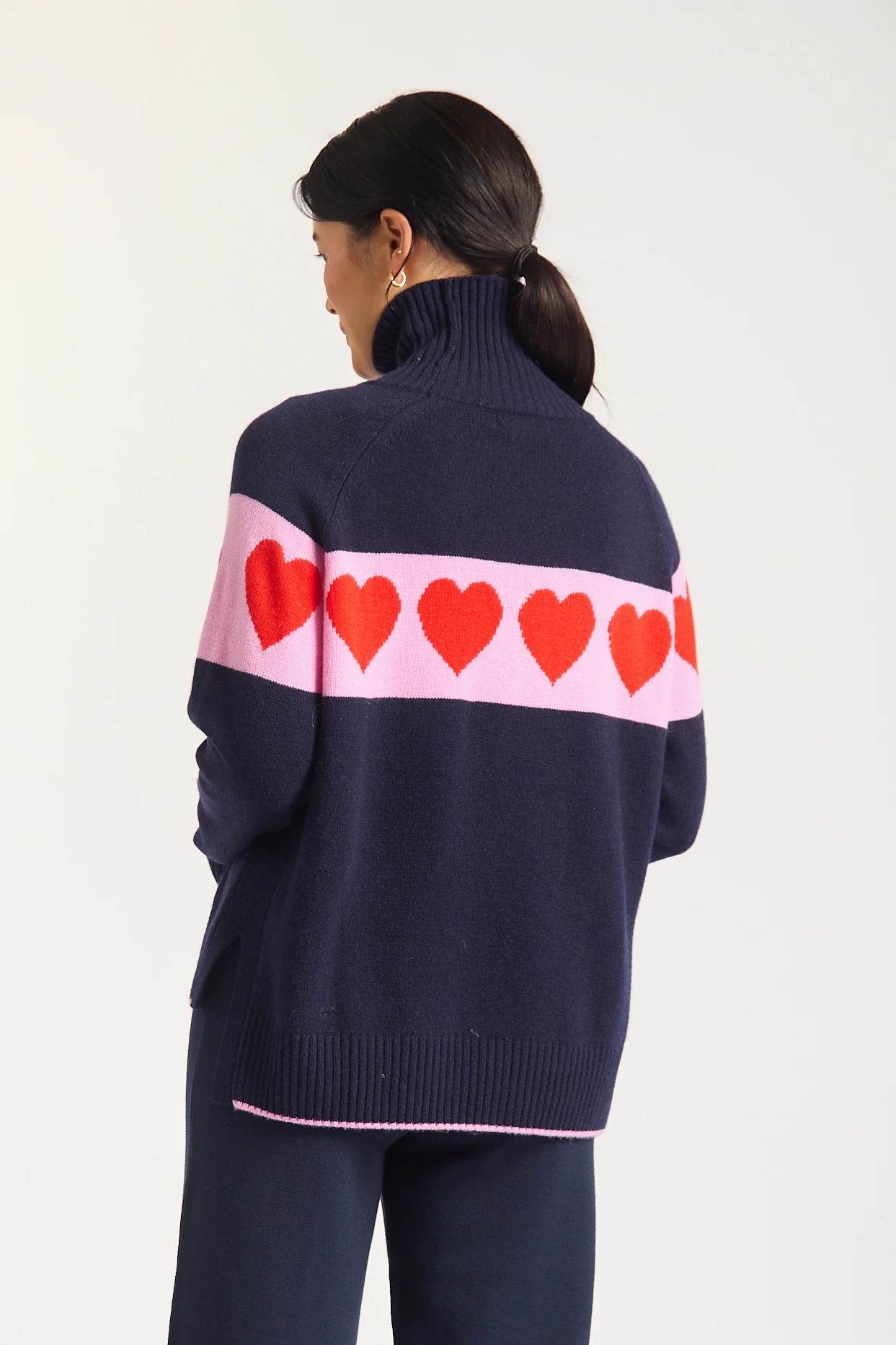 Bailey Merino Cashmere Sweater In Peacoat - Image 4