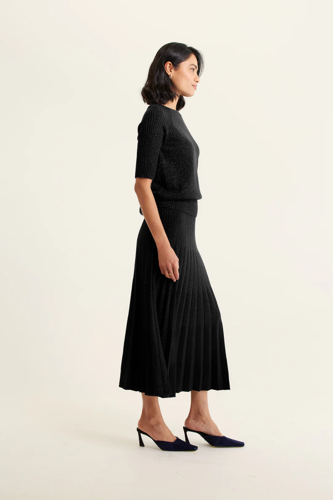 Barney Lurex Skirt In Black - Image 3