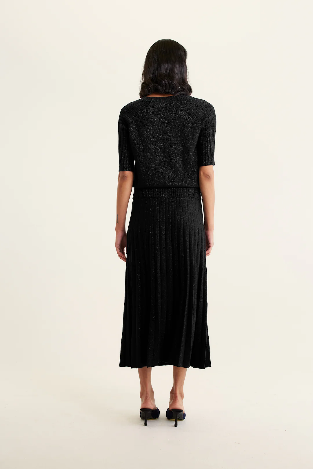 Barney Lurex Skirt In Black - Image 4