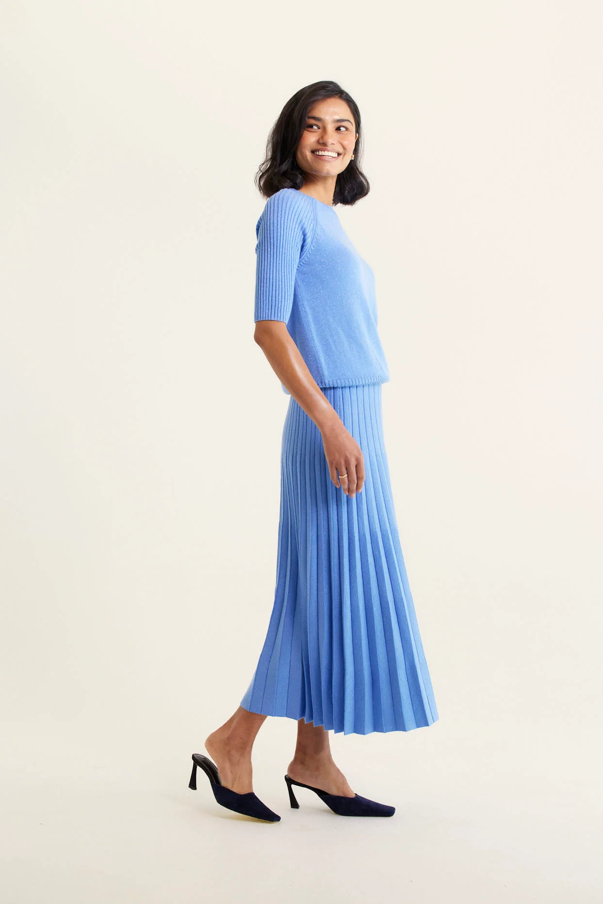 Barney Lurex Skirt In Sky - Image 3