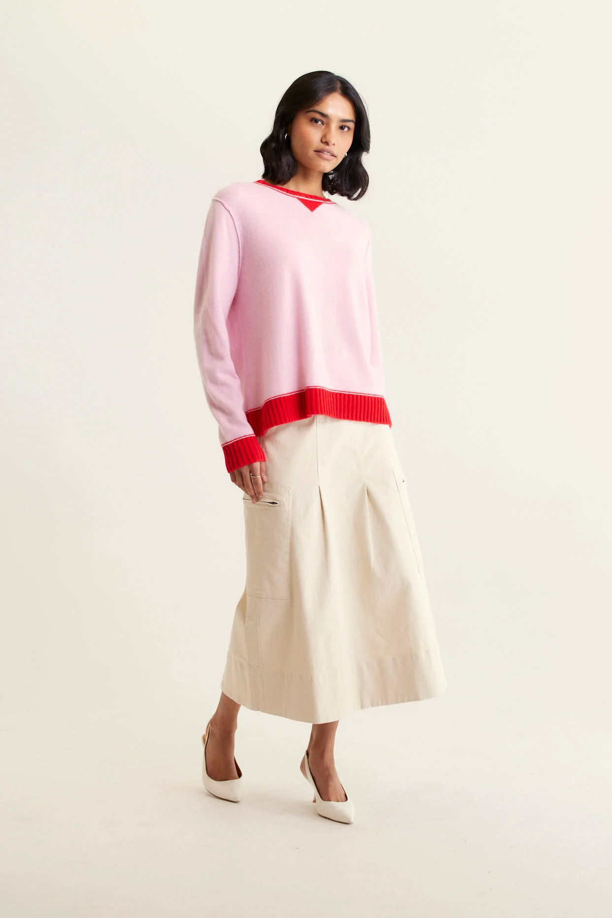 Boyfriend Cashmere Sweater In Blossom - Image 2