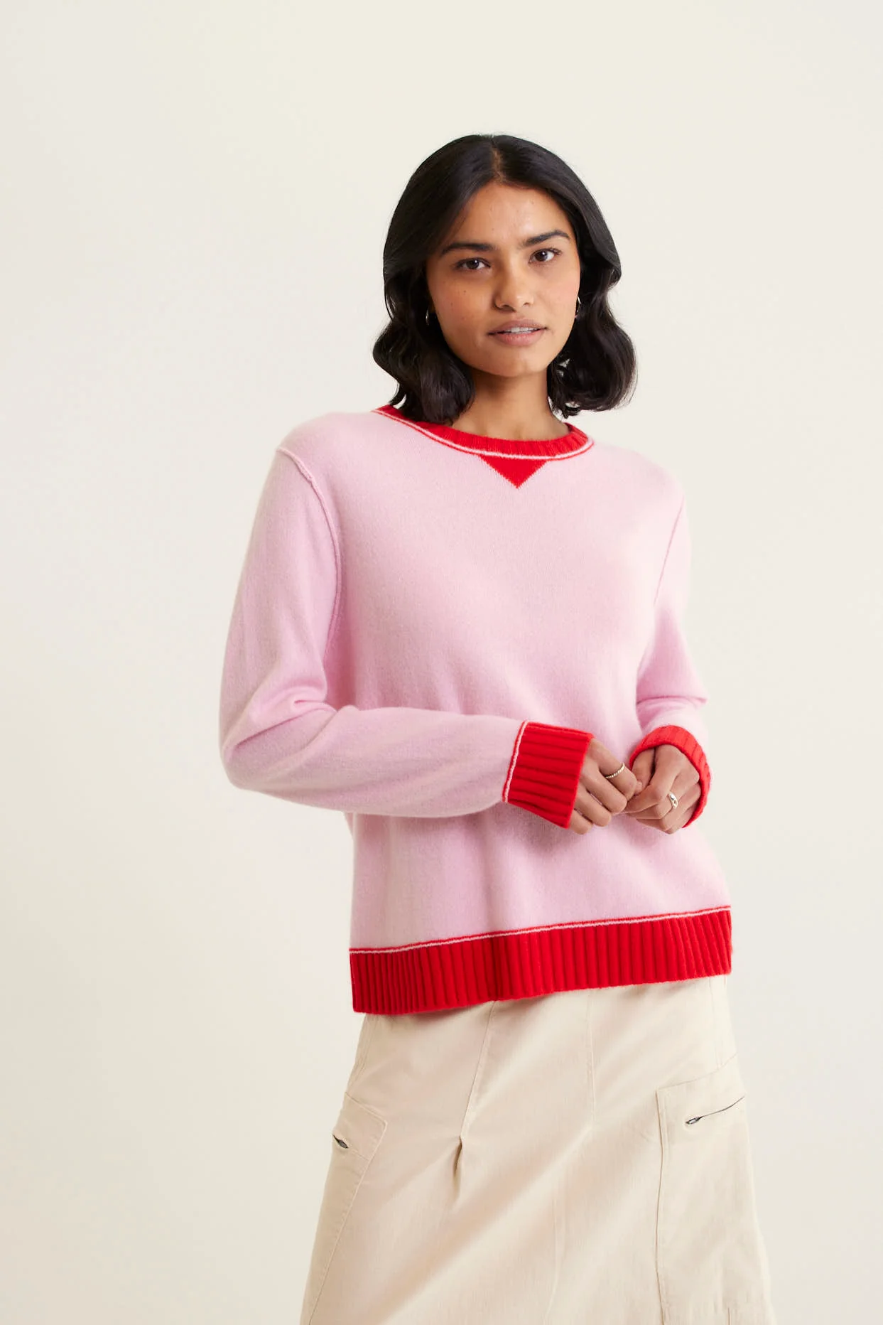 Boyfriend Cashmere Sweater In Blossom - Image 3