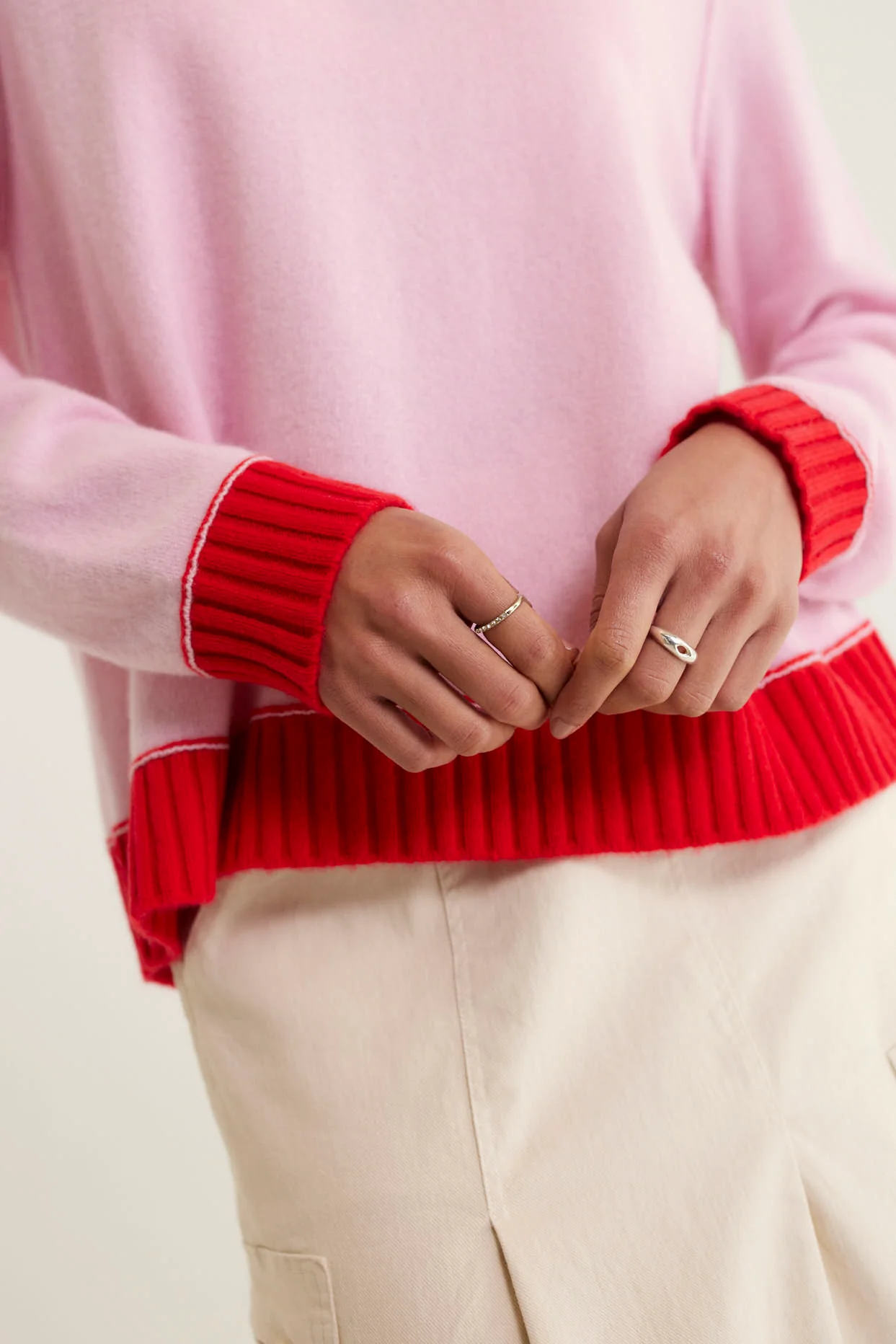 Boyfriend Cashmere Sweater In Blossom - Image 4