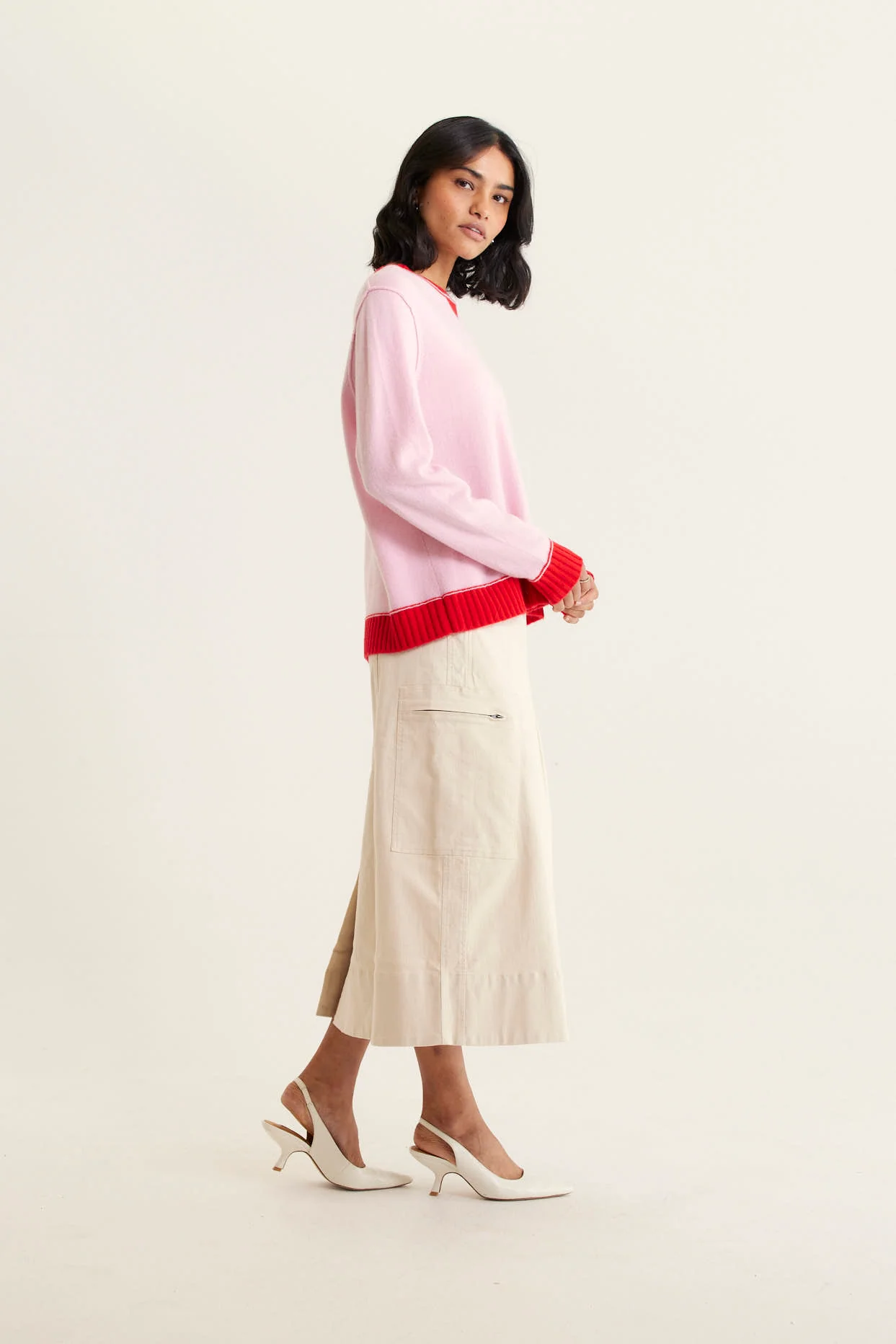 Boyfriend Cashmere Sweater In Blossom - Image 5