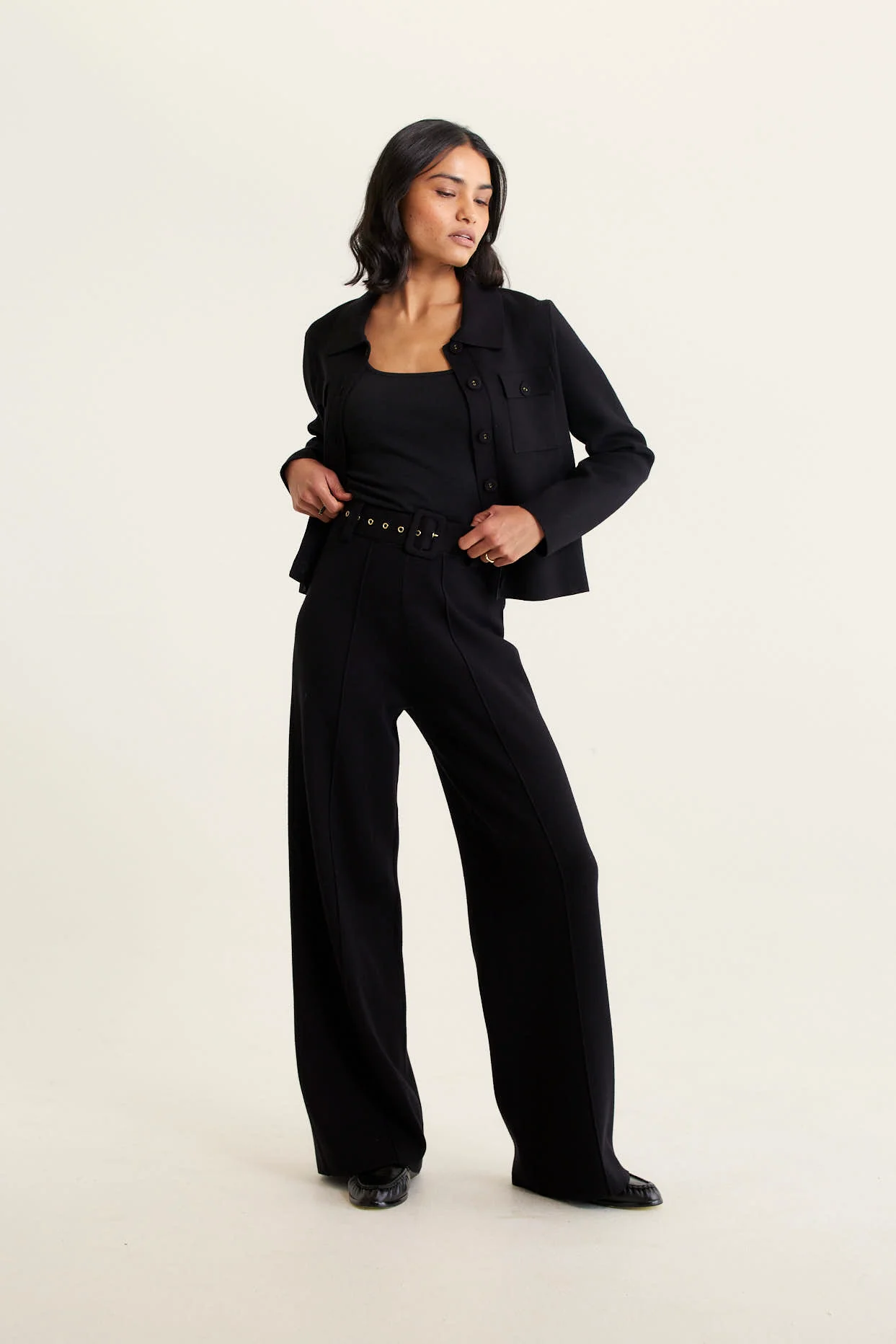Carter Crepe Knit Jacket In Black - Image 2