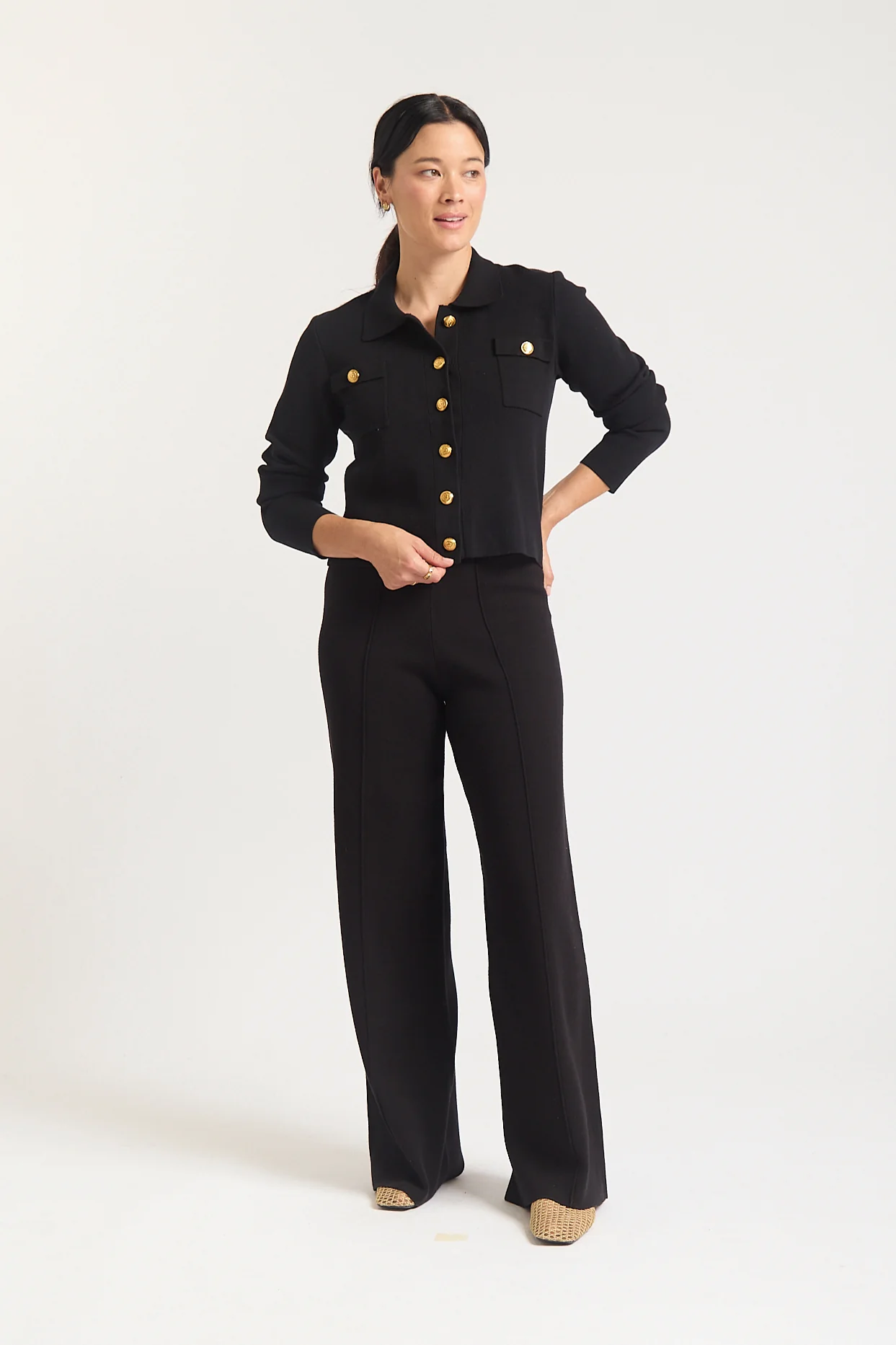 Carter Crepe Jacket Mini In Black - Image 3