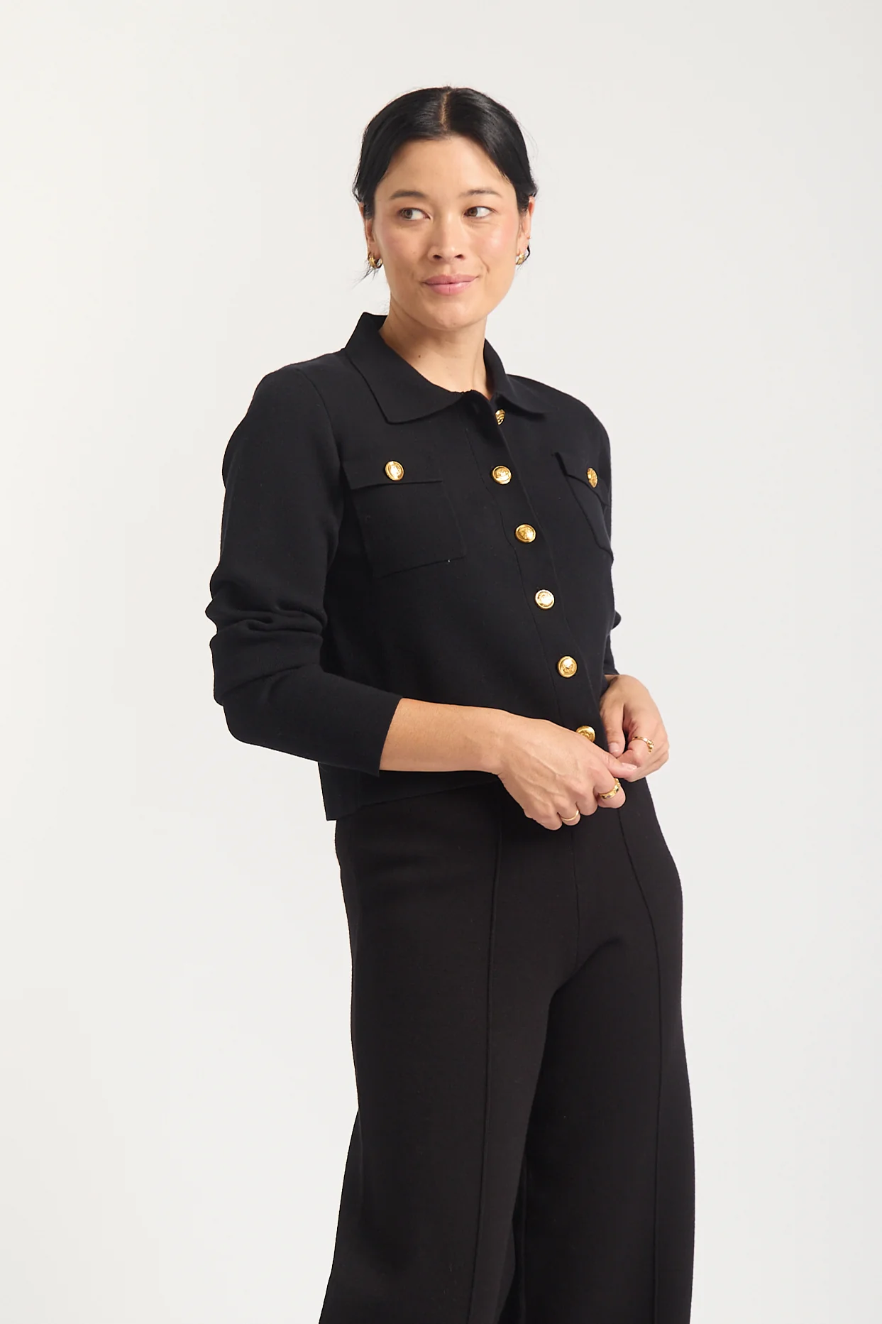 Carter Crepe Jacket Mini In Black - Image 4