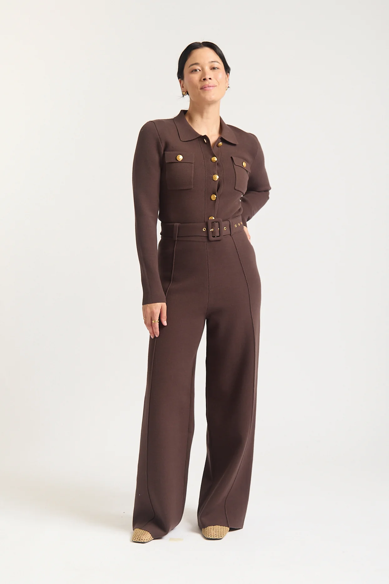 Carter Crepe Jacket Mini In Chocolate - Image 4