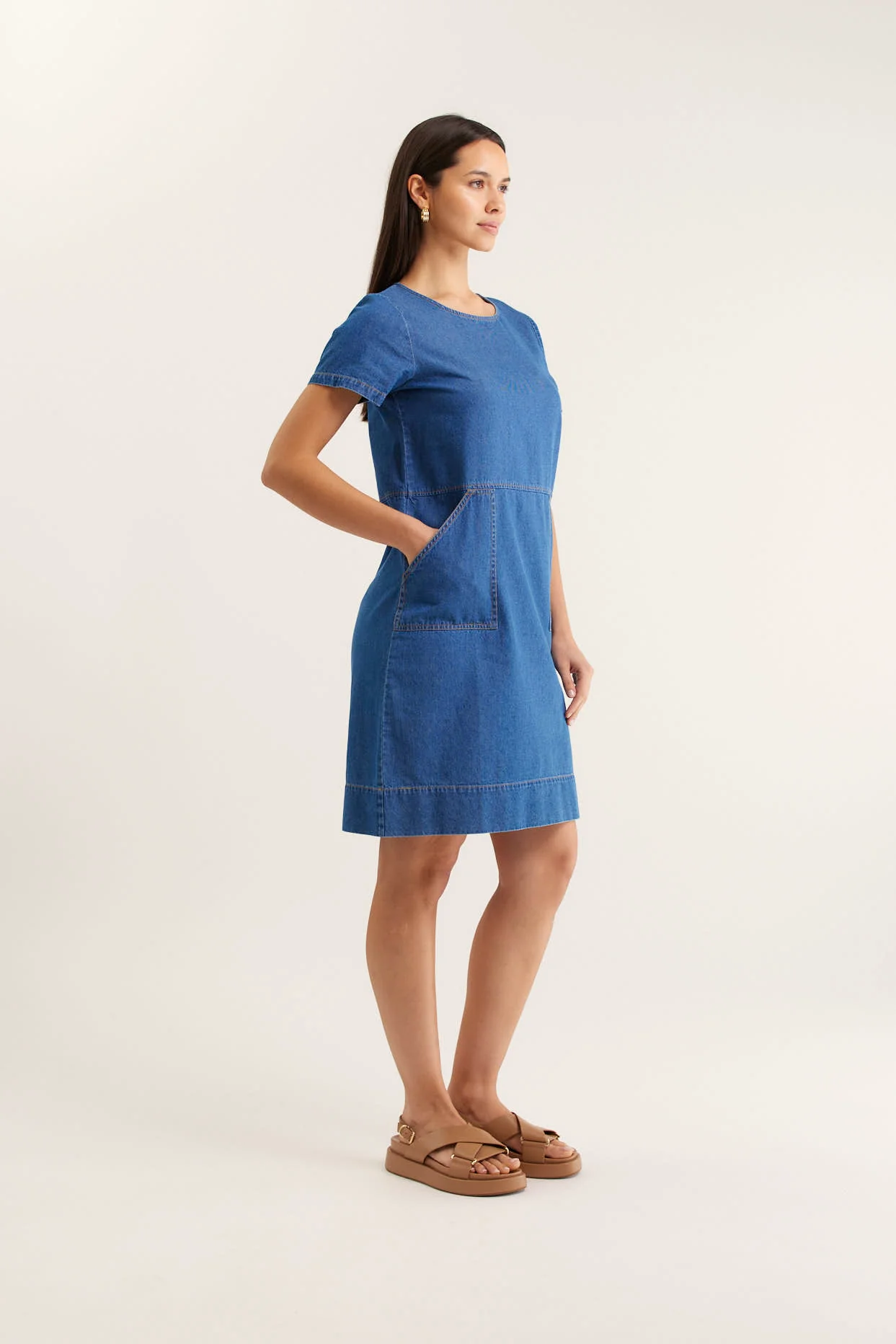 Chiara Dress in Denim - Image 2