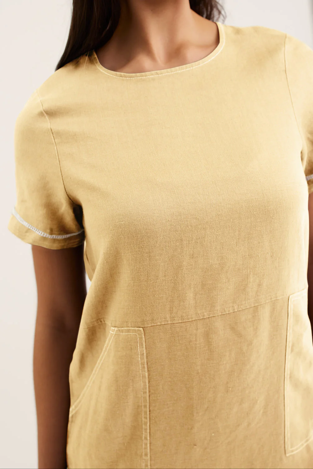 Chiara Linen Dress In Lemon - Image 4