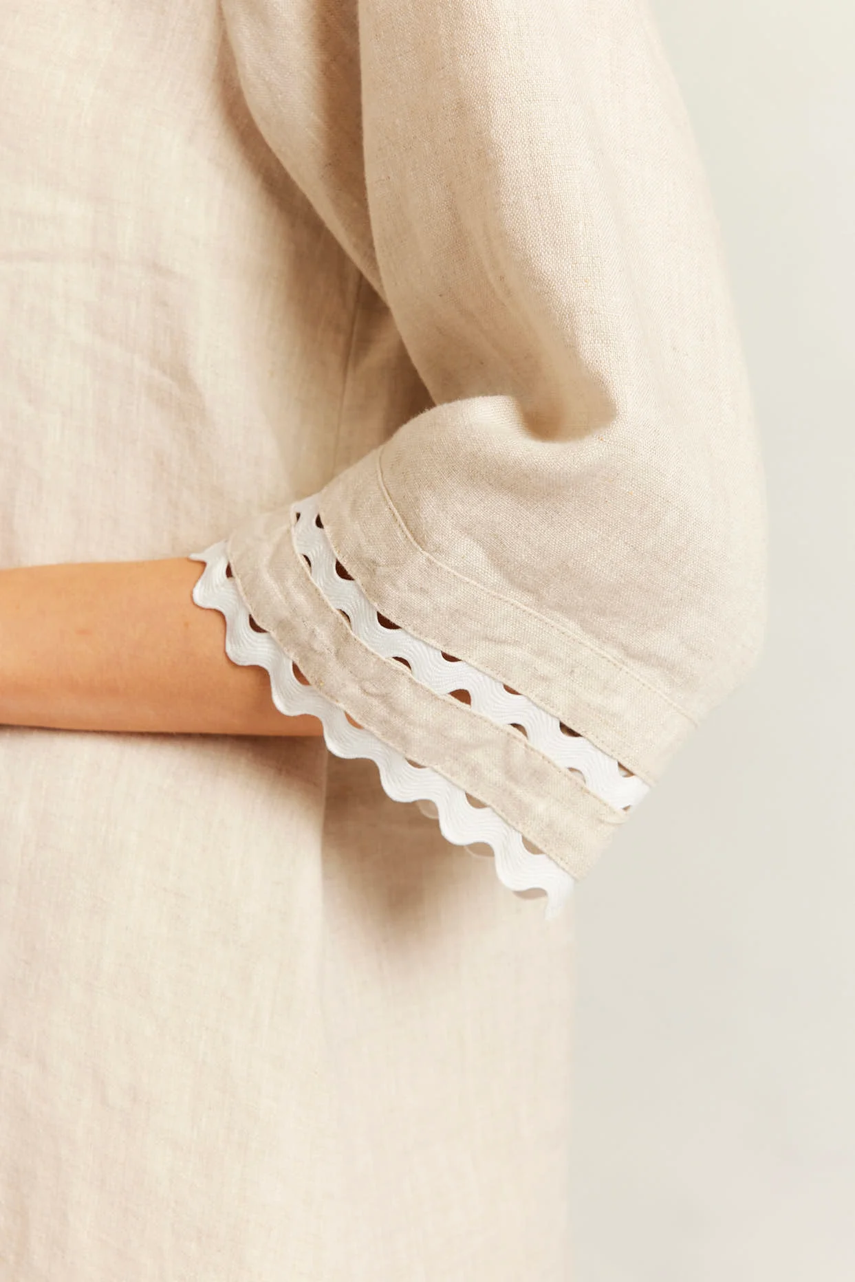 Claire Linen Dress in String - Image 3