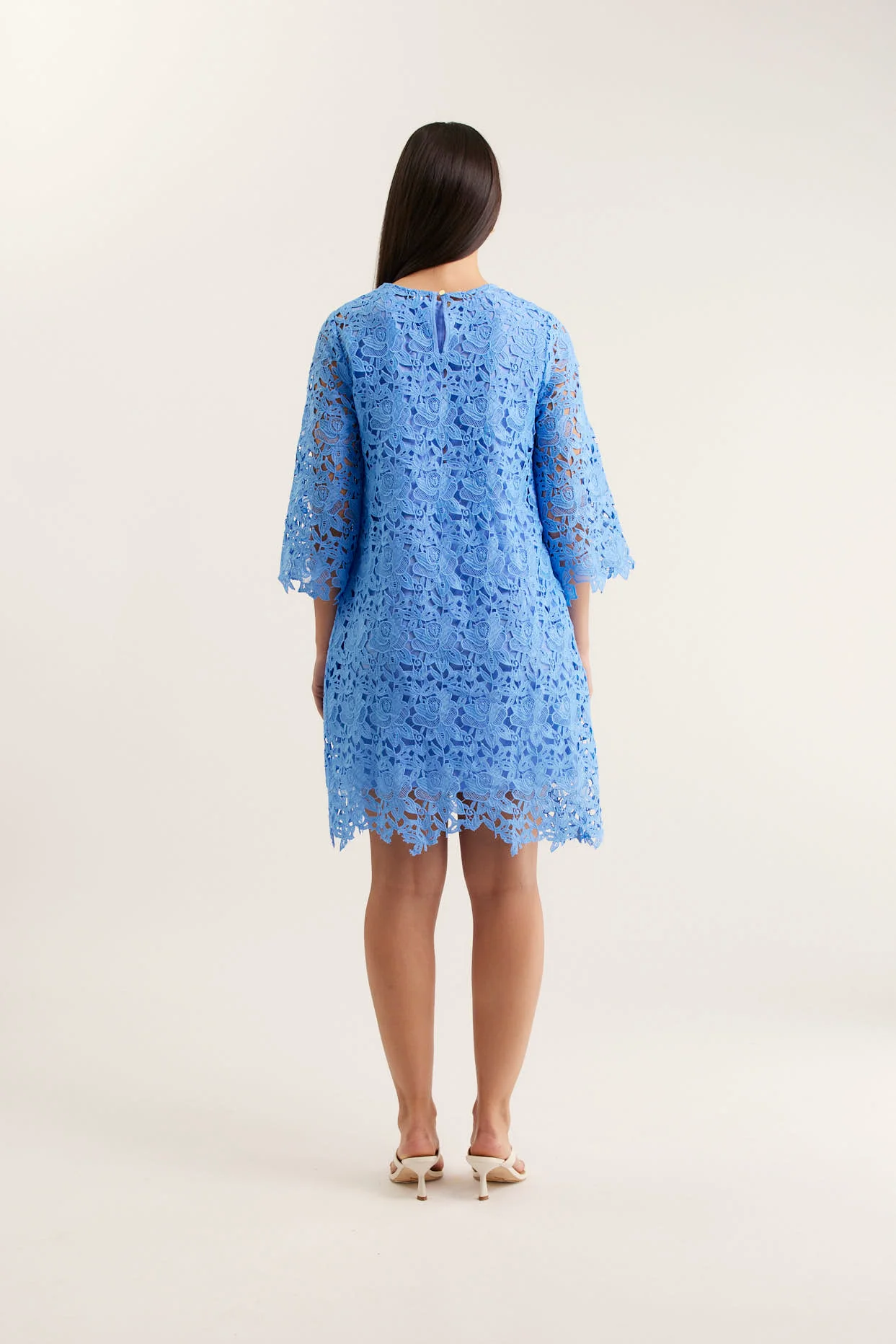 Claire Lace Dress In Cornflower - Image 4