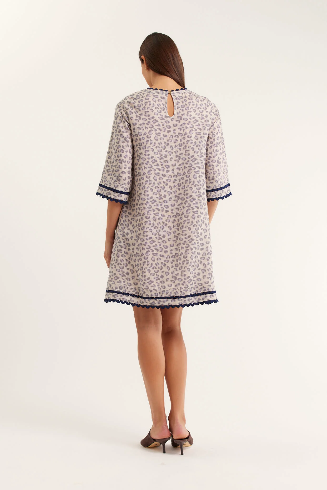 Claire Linen Dress In Animal - Image 3