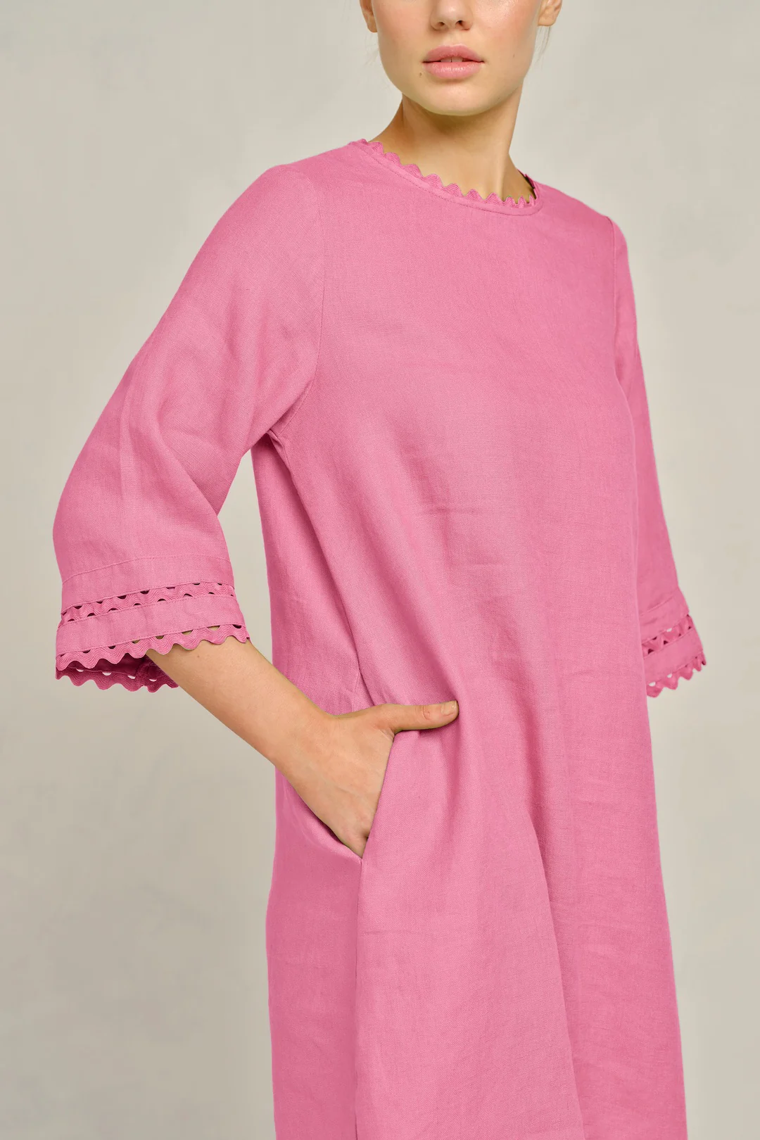 Claire Linen Dress in Lolly - Image 2
