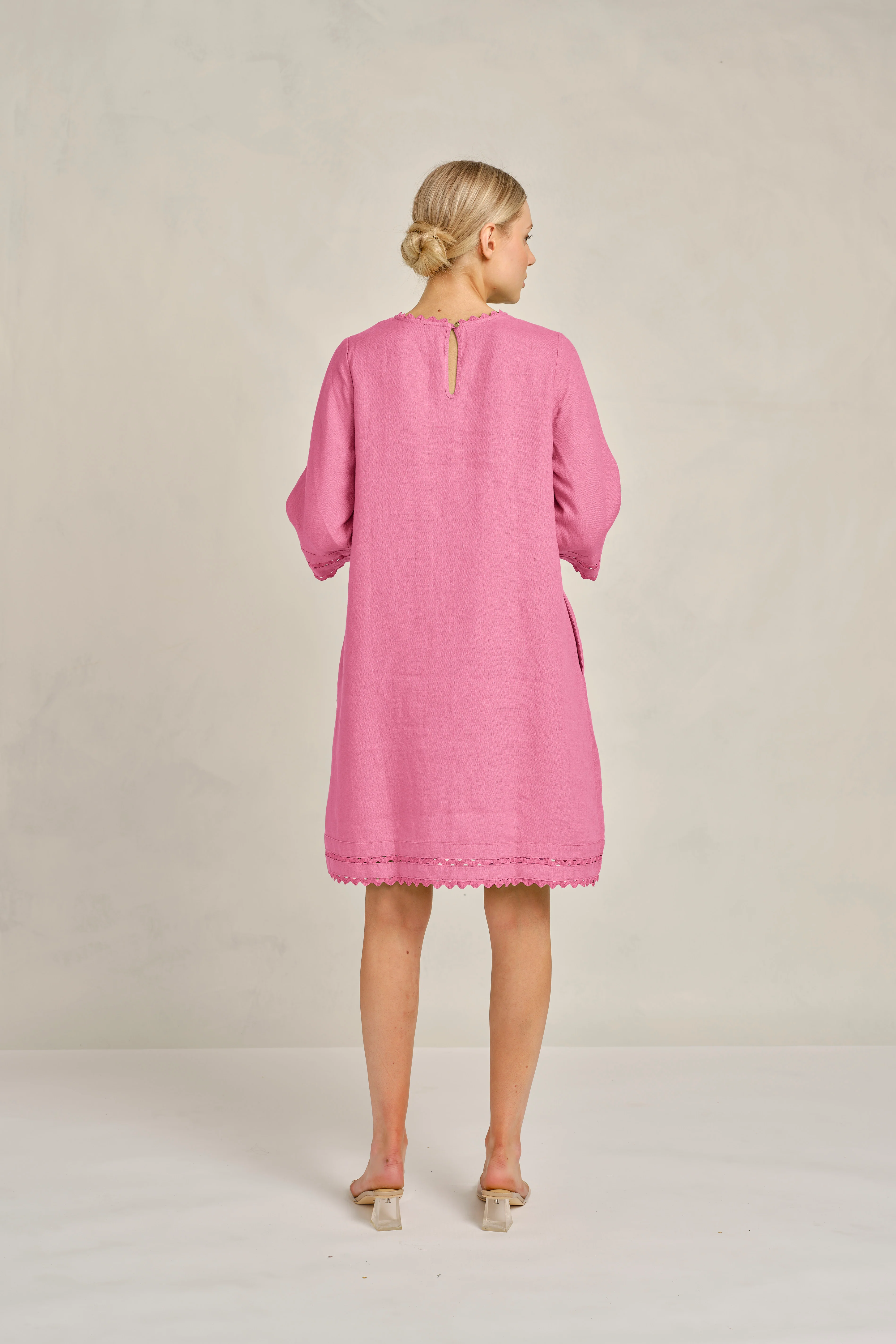 Claire Linen Dress in Lolly - Image 3