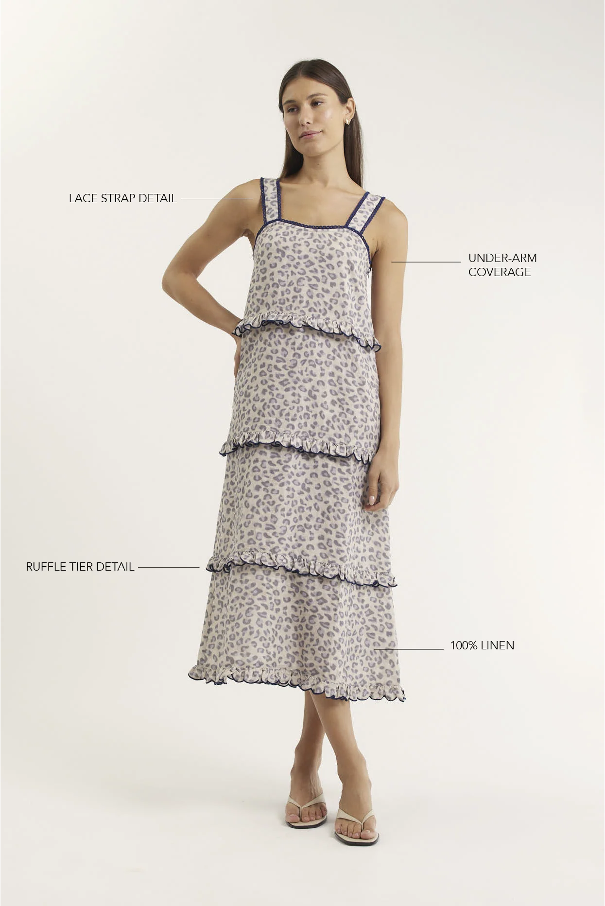 Clementine Linen Dress In Animal - Image 3