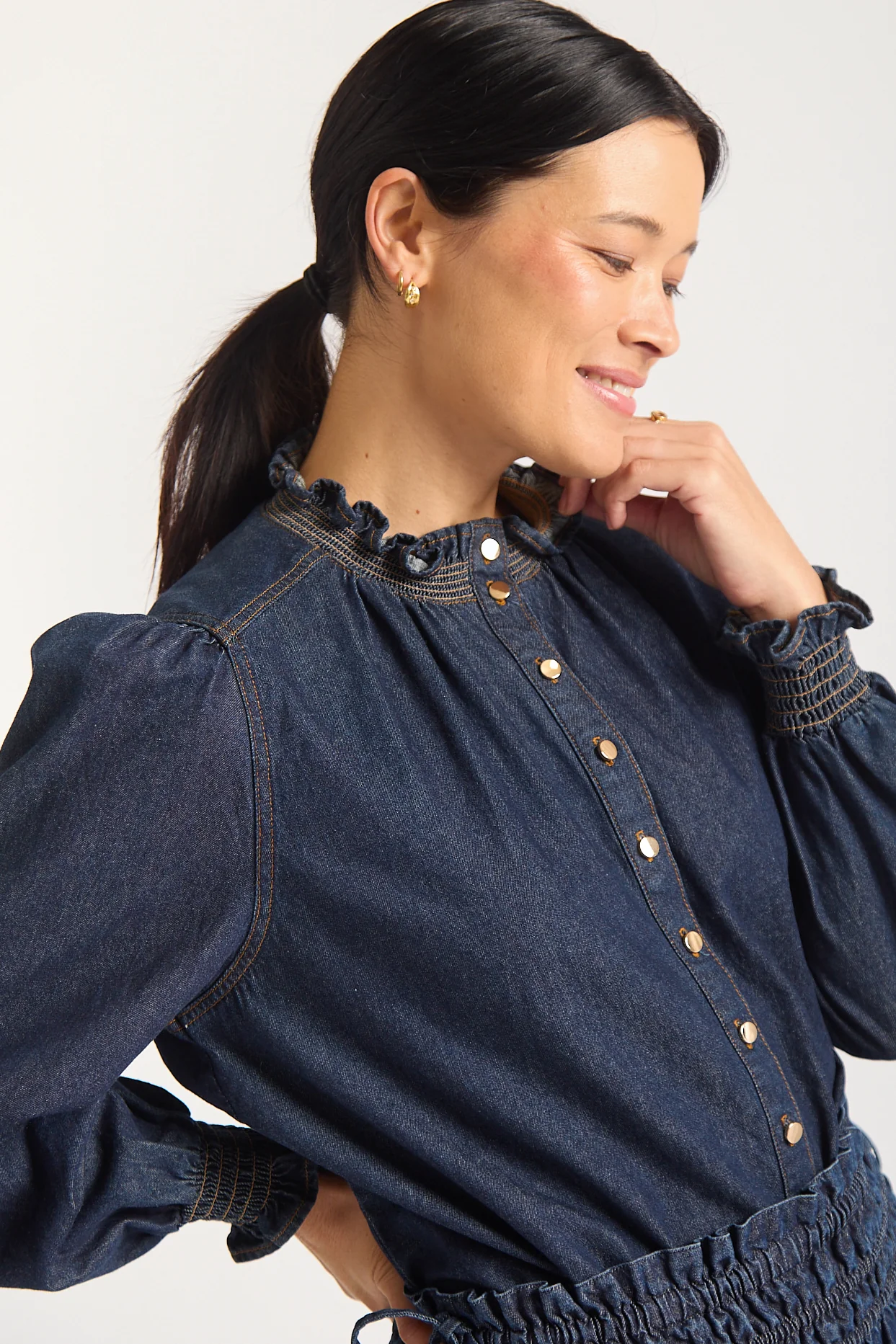 Dakota Denim Shirt  In Indigo - Image 3