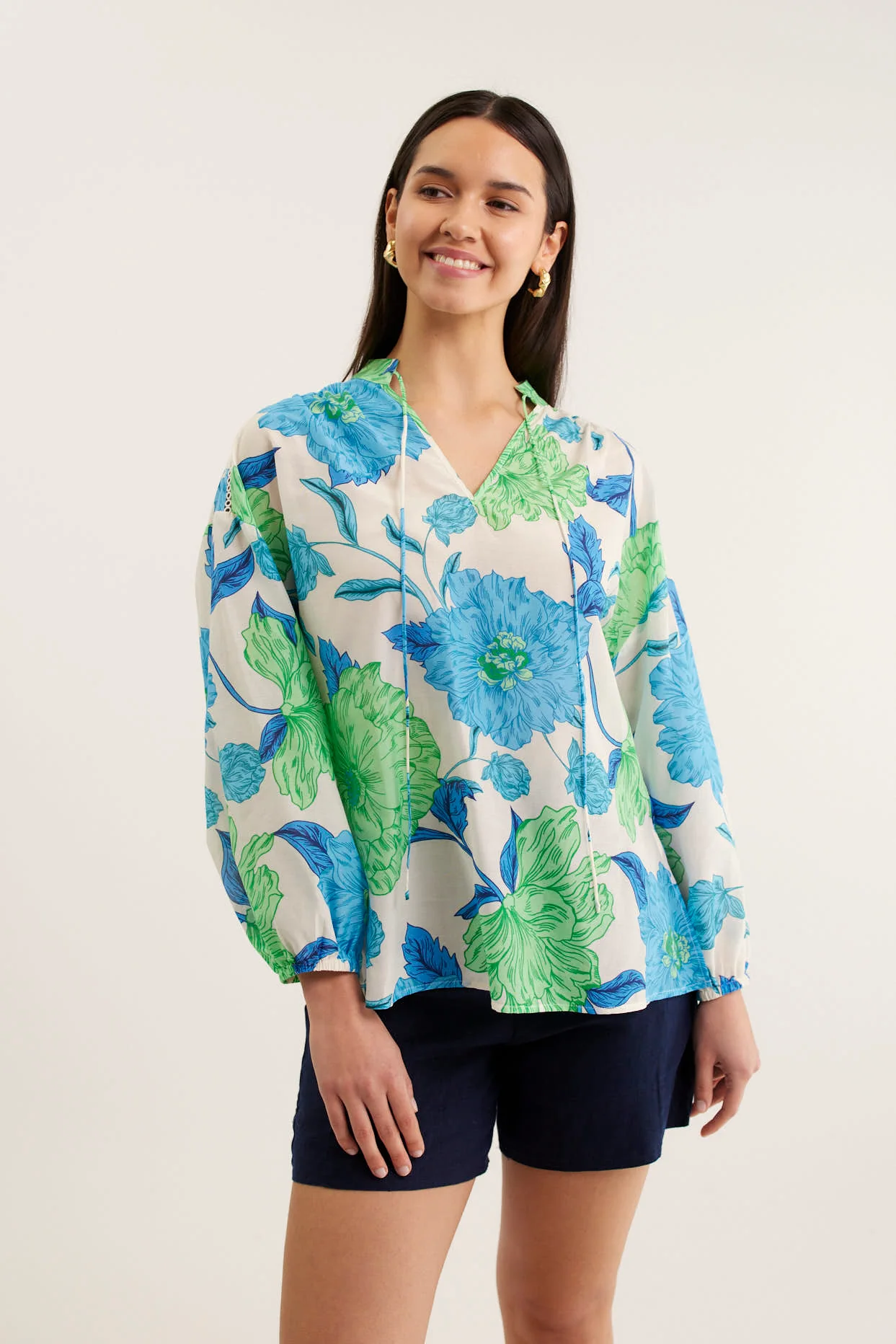 Edie Calypso Top In Blue - Image 3