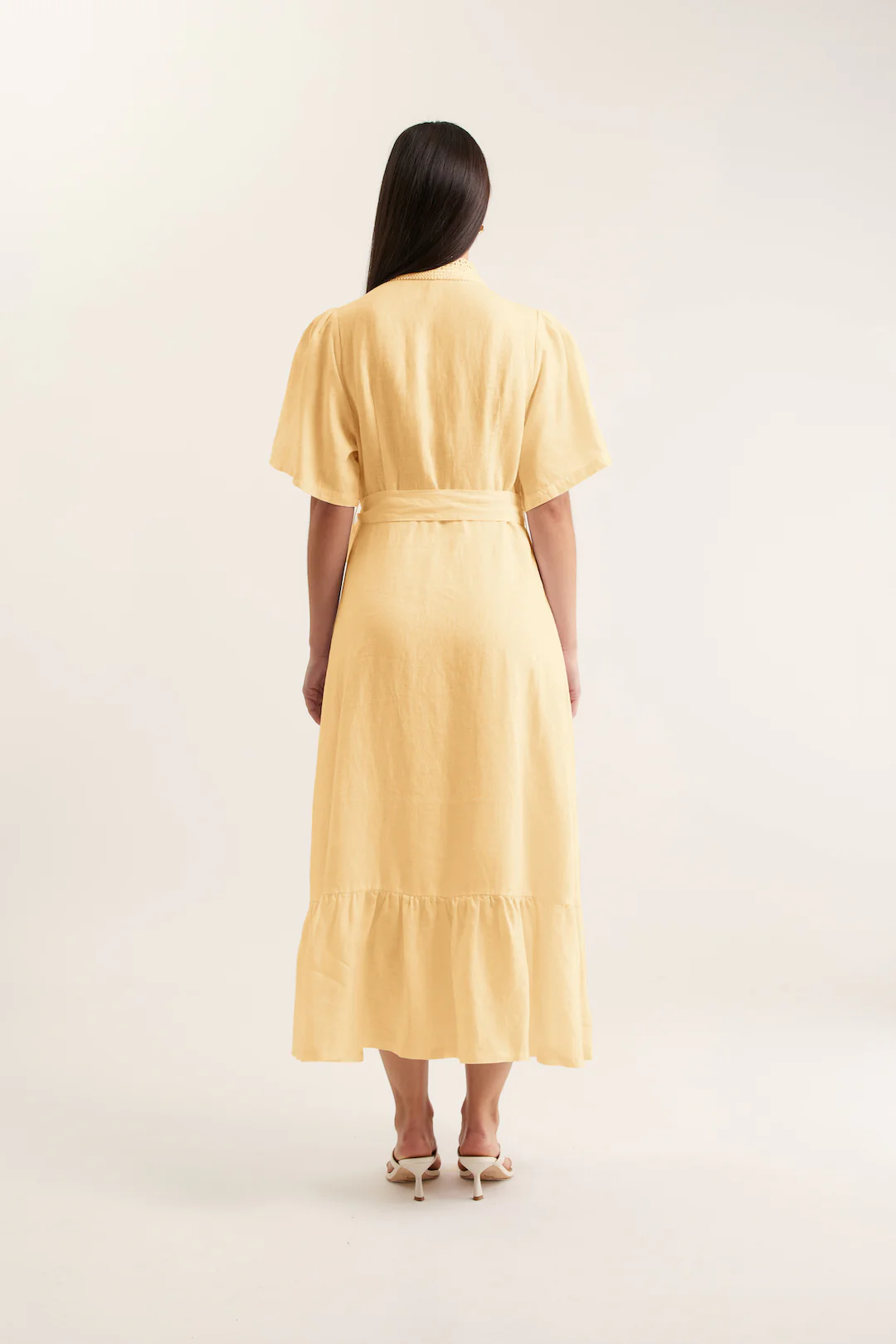 Emma Linen Dress In Lemon - Image 3