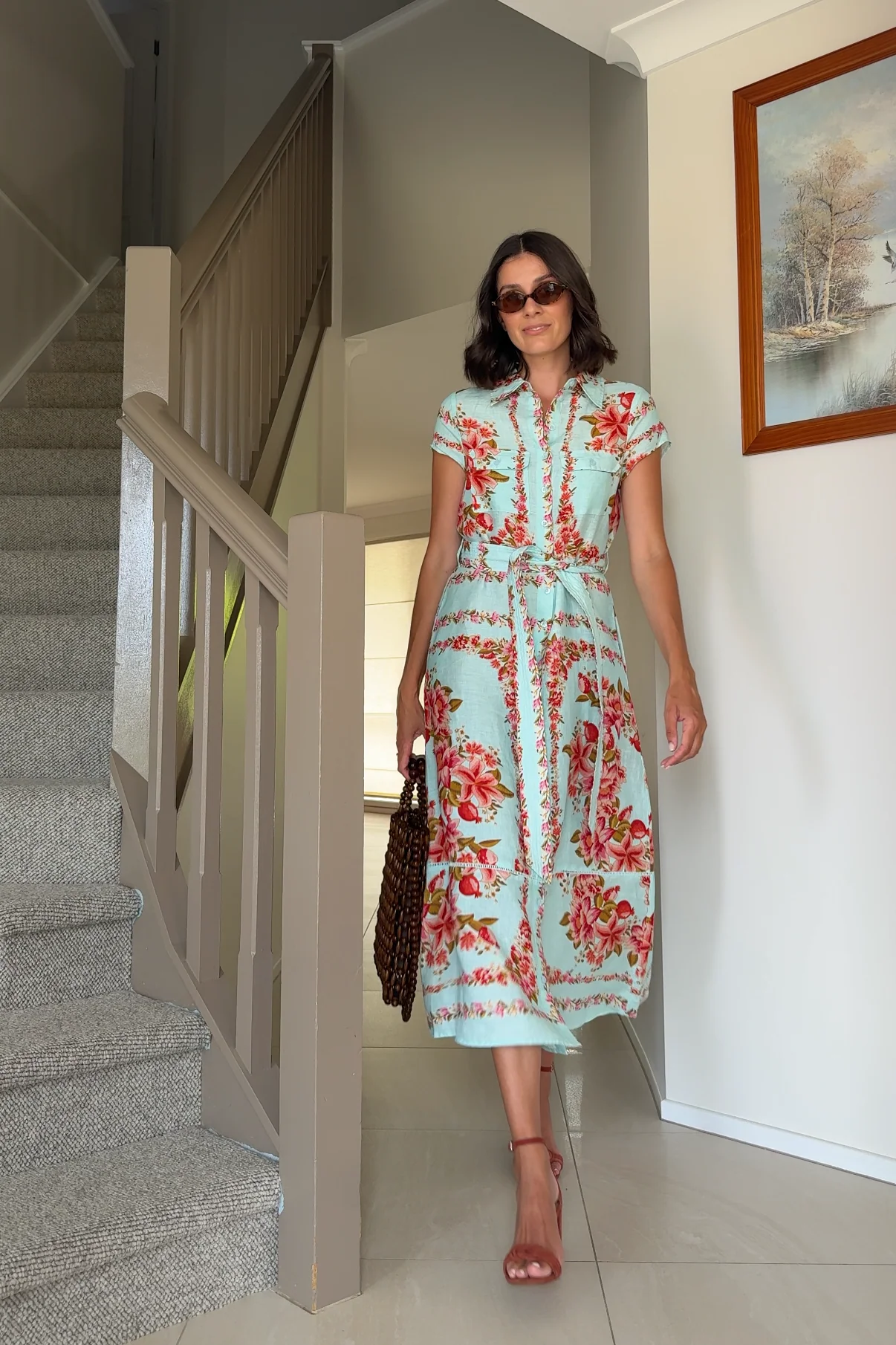 Estella Linen Dress In Portofino - Image 6