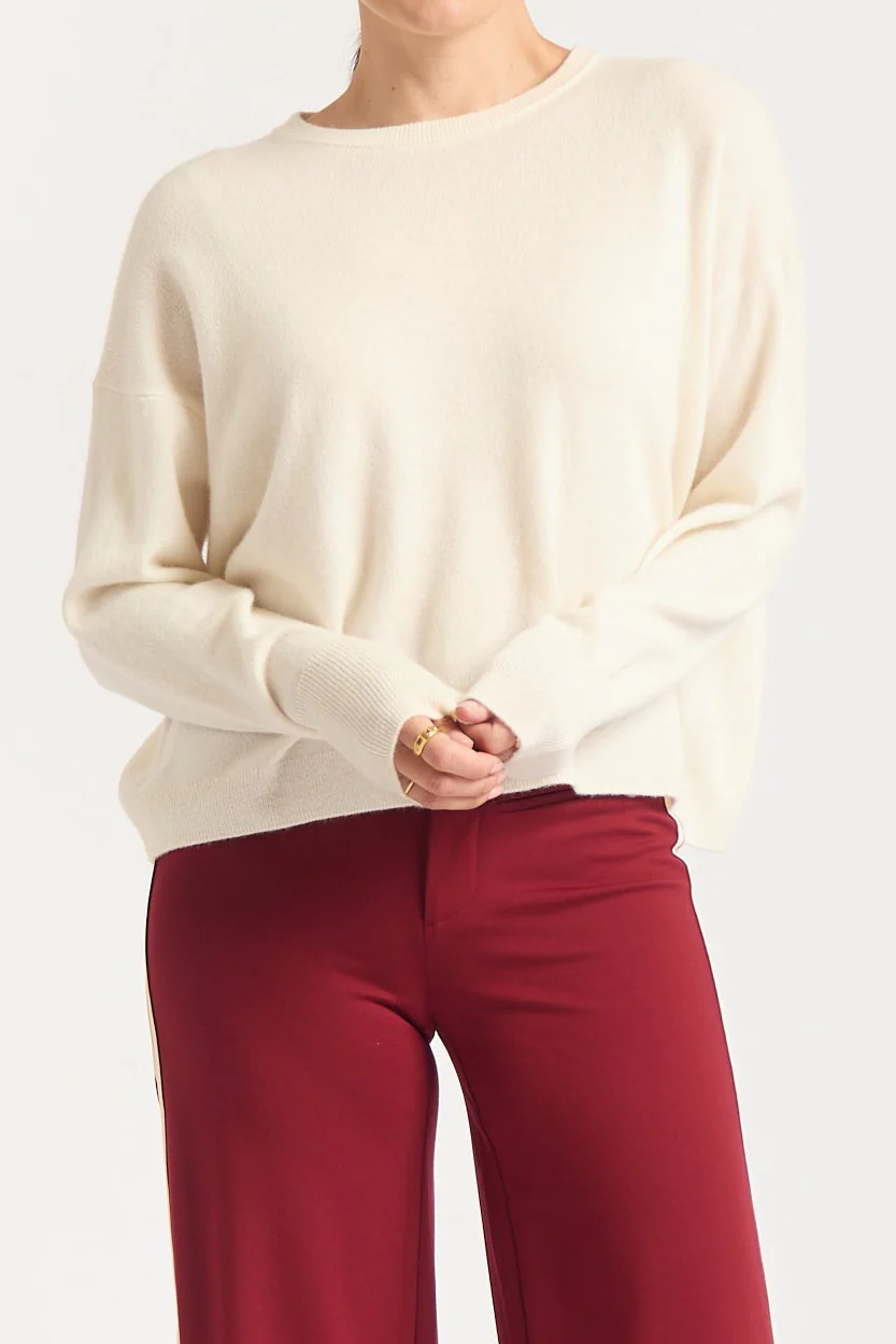 Estelle Cashmere Sweater In Cloud Dancer - Image 3