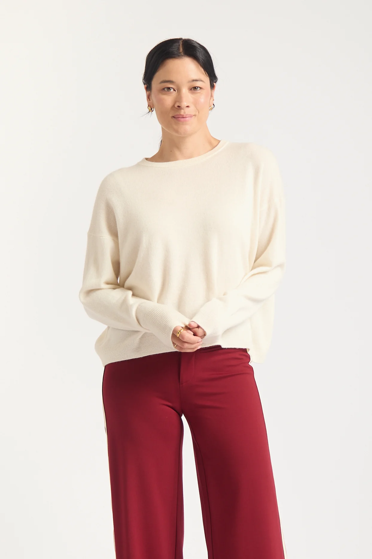 Estelle Cashmere Sweater In Cloud Dancer - Image 5