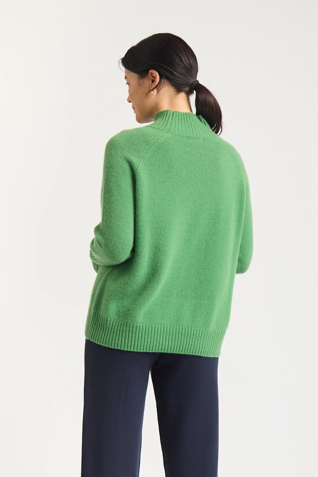 Fifi Cashmere Polo Sweater In Avocado - Image 2