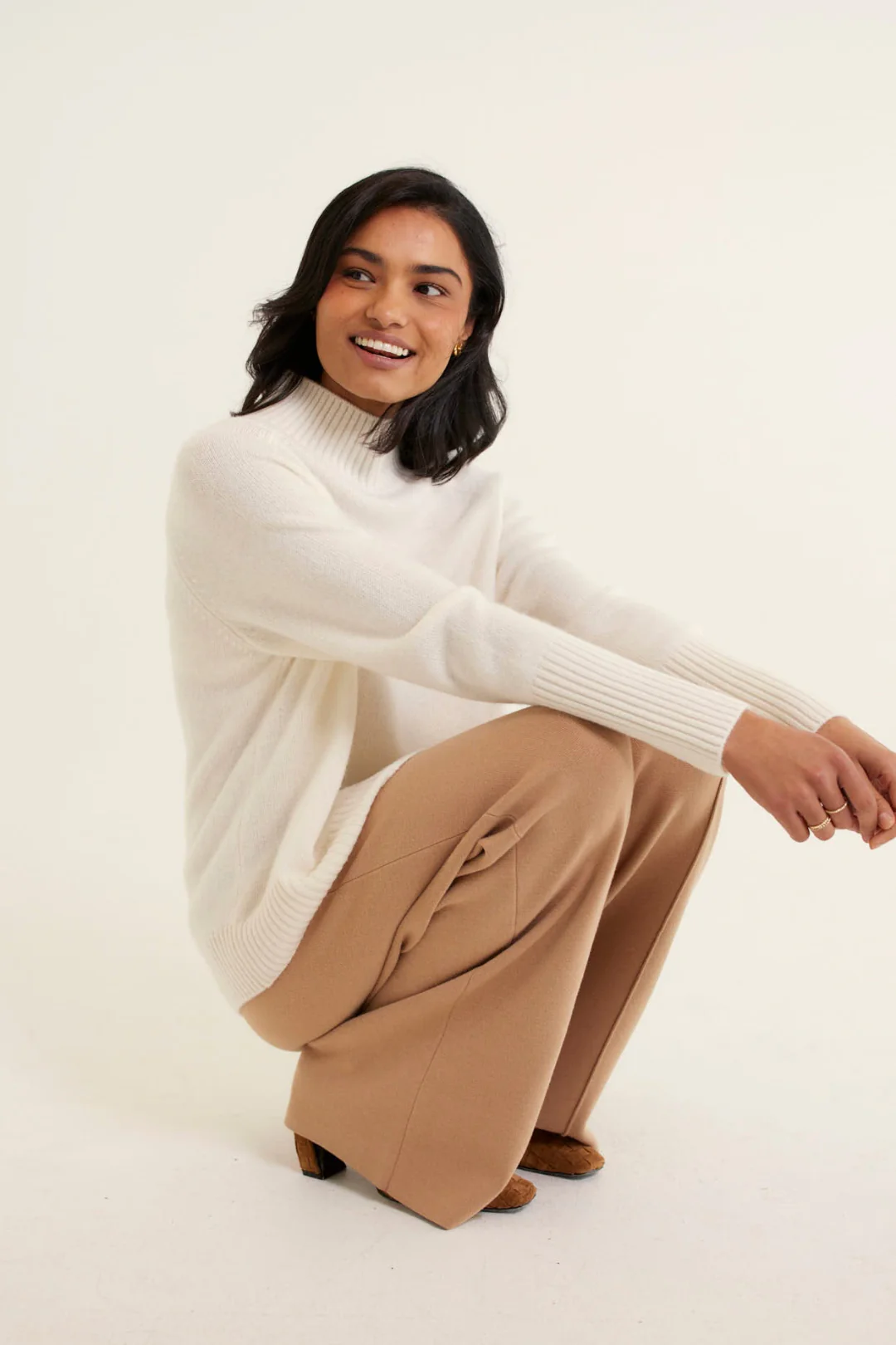 Fifi Cashmere Polo Sweater In Cloud Dancer - Image 3