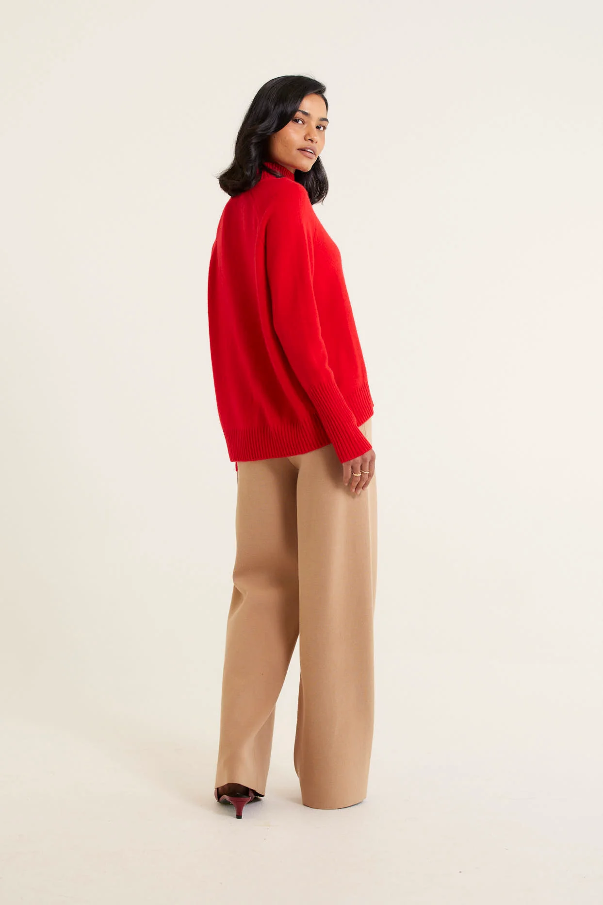 Fifi Cashmere Polo Sweater In Crimson - Image 2