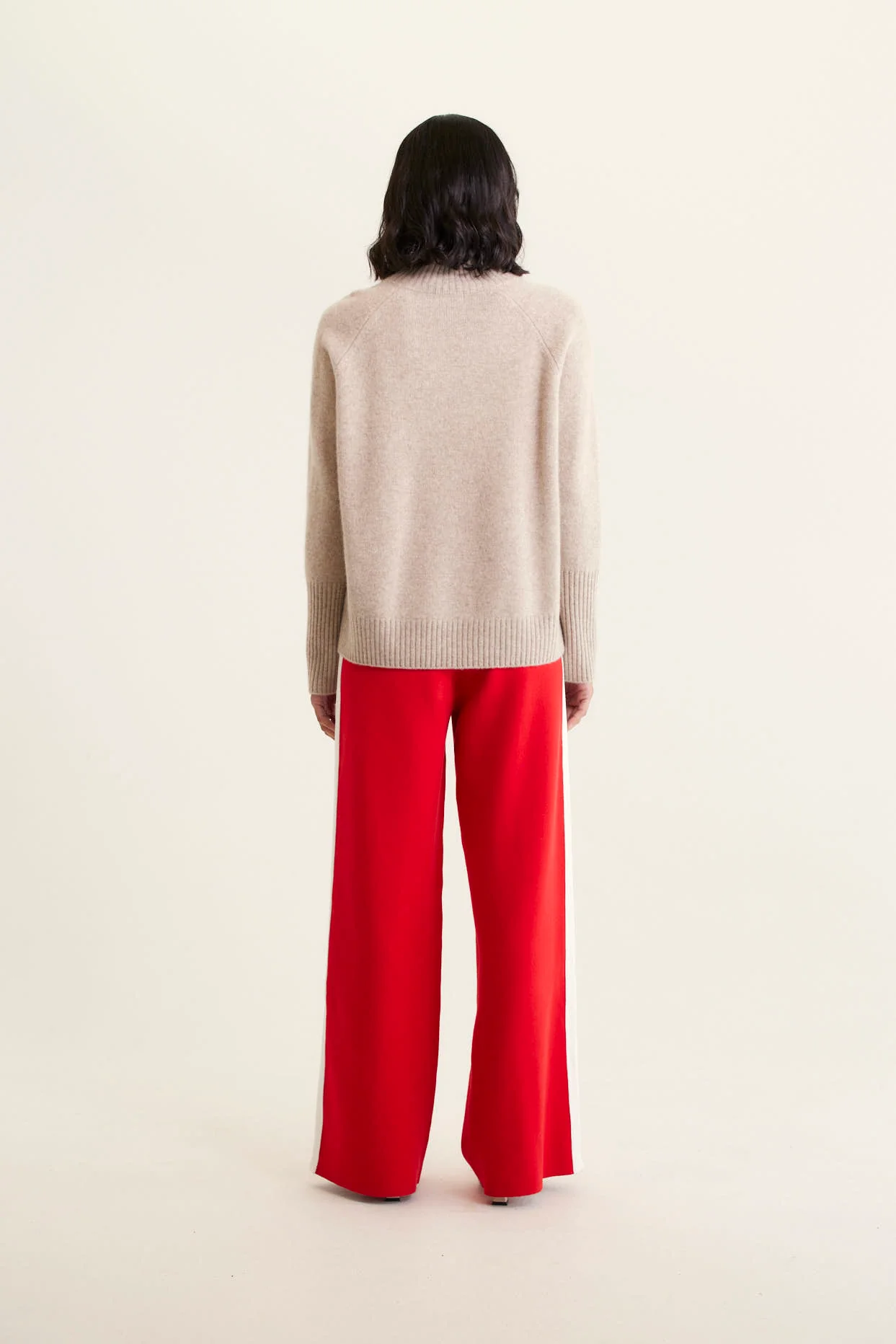 Fifi Cashmere Polo Sweater In Lightweight Beige - Image 4