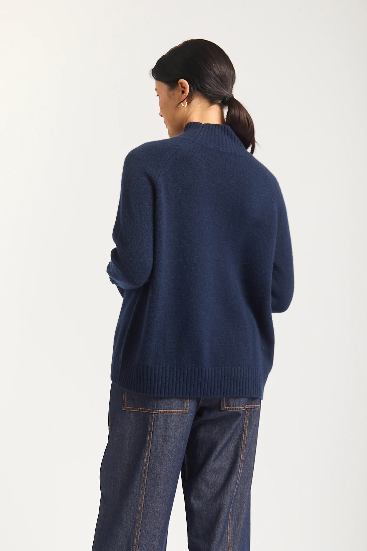 Fifi Cashmere Polo Sweater In Midnight Navy - Image 4