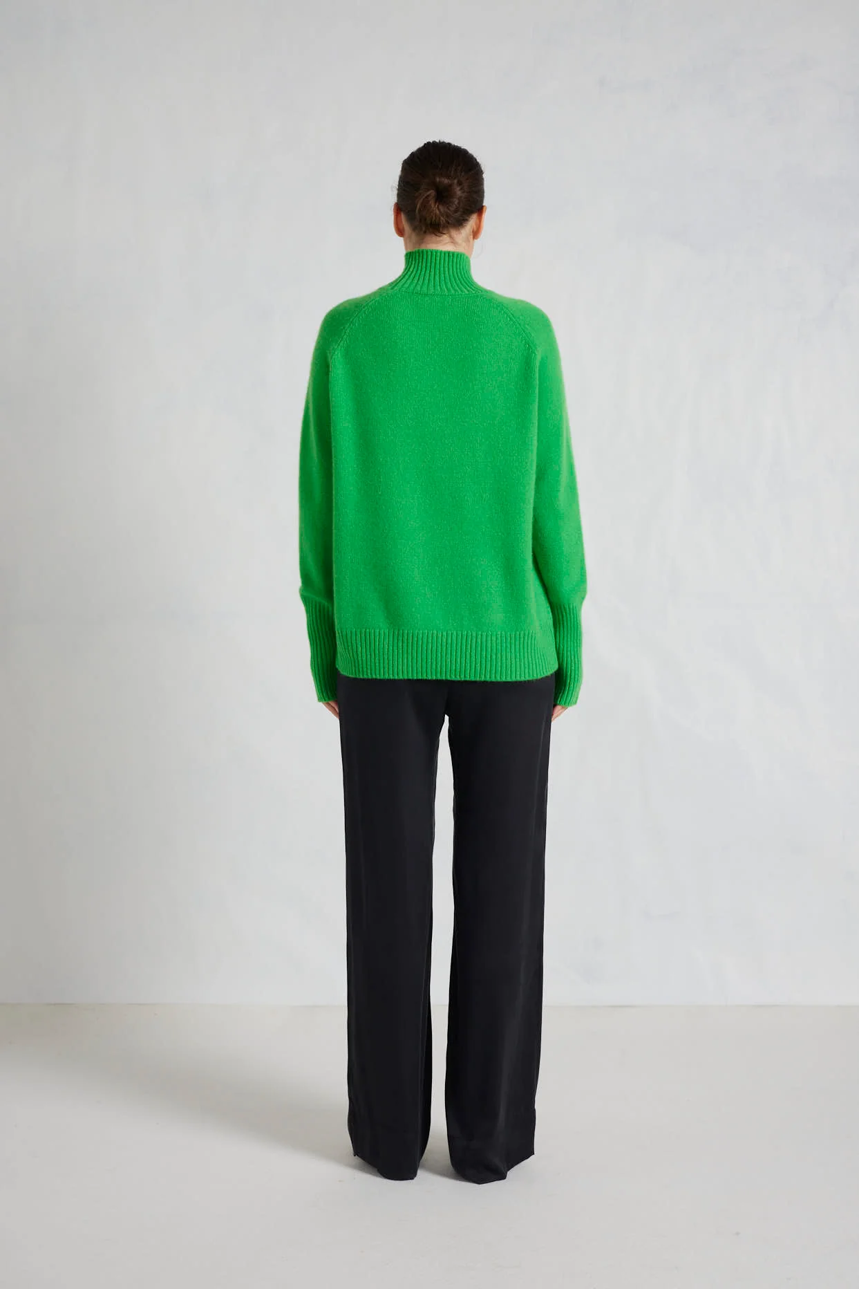 Fifi Polo Cashmere Sweater in Lime Green - Image 5