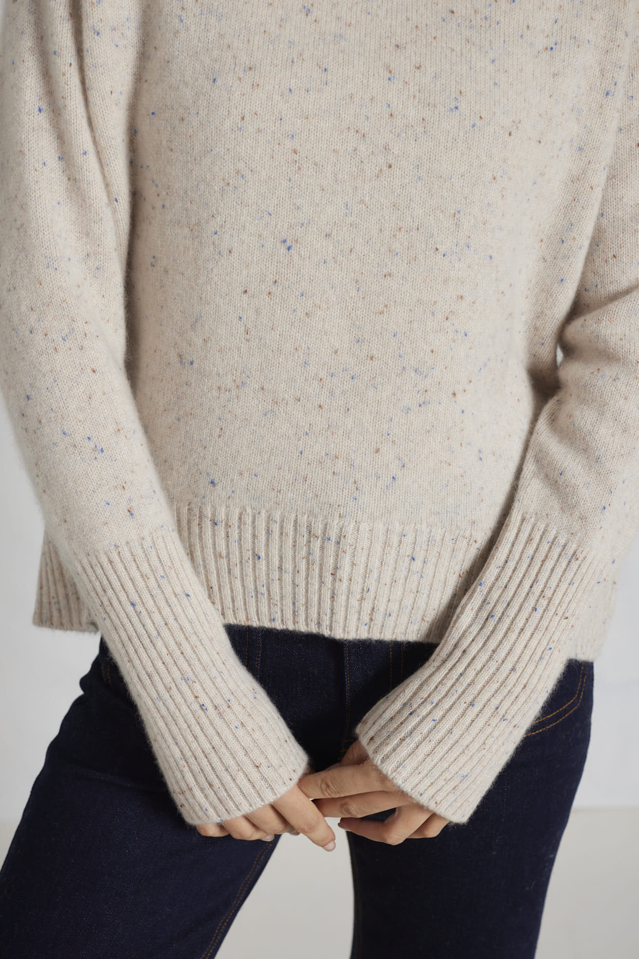 Fifi Polo Cashmere Sweater in Seashell - Image 4