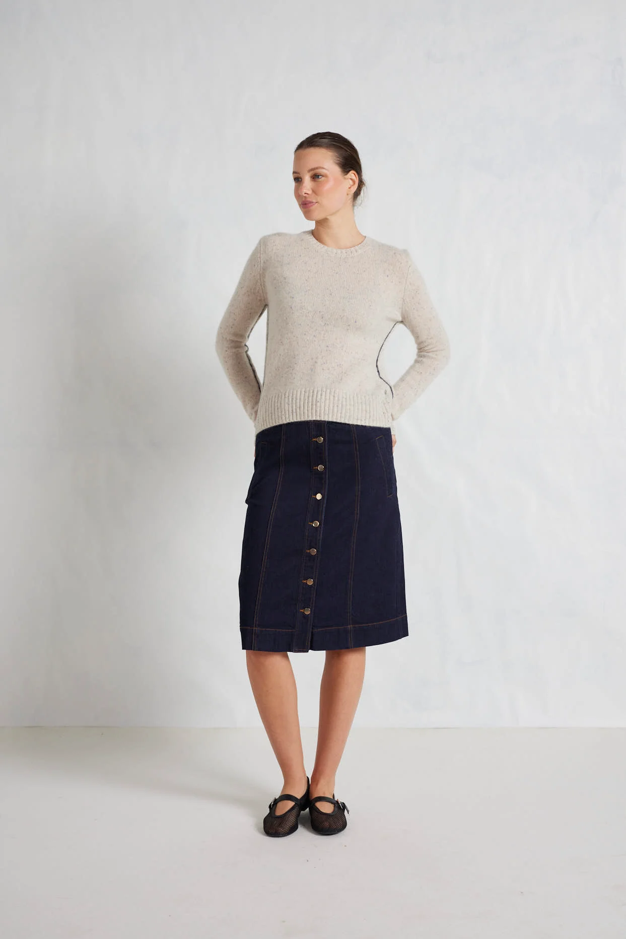 Georgia Cashmere Sweater in Seashell - Image 2