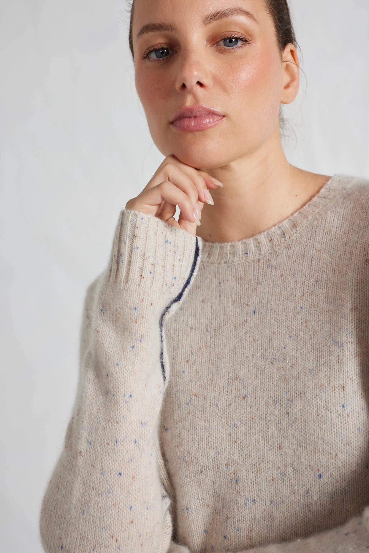 Georgia Cashmere Sweater in Seashell - Image 3
