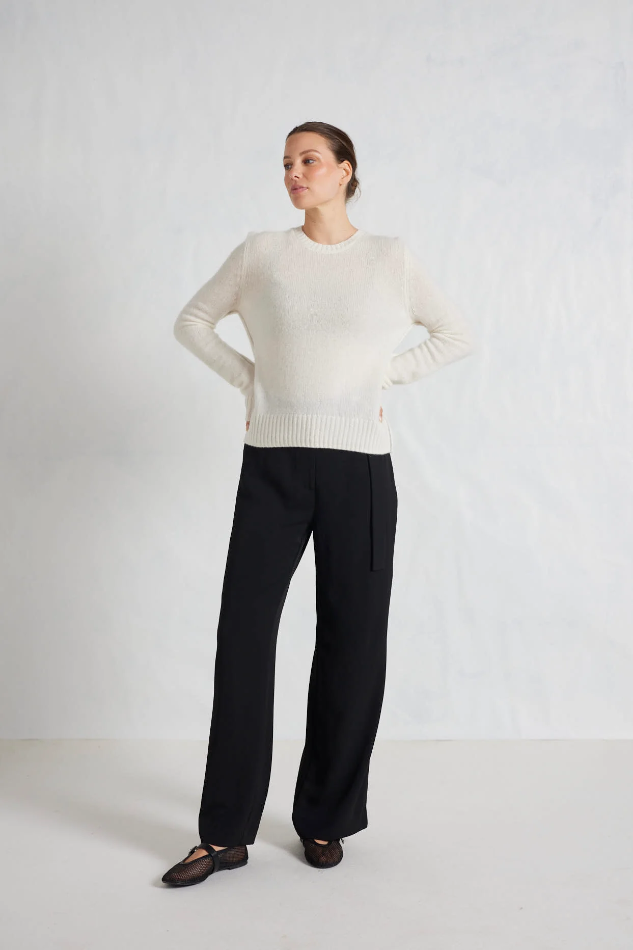 Georgia Cashmere Sweater in Cloud Dancer - Image 2